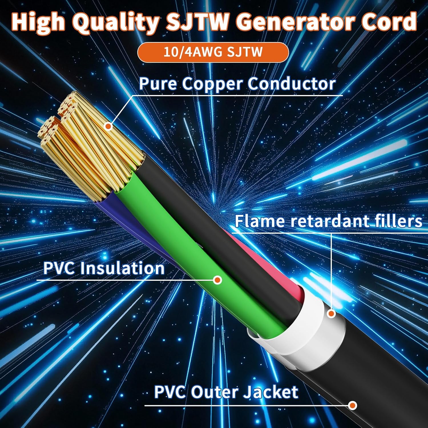30 Amp Generator Cord and Power Inlet Box, 20FT 125V/250V 4 Prong SJTW Generator Extension Cord, Pre-Drilled 30 Amp Inlet Box Interlock Kit NEMA L14-30P to L14-30R Twist Locking ETL Listed