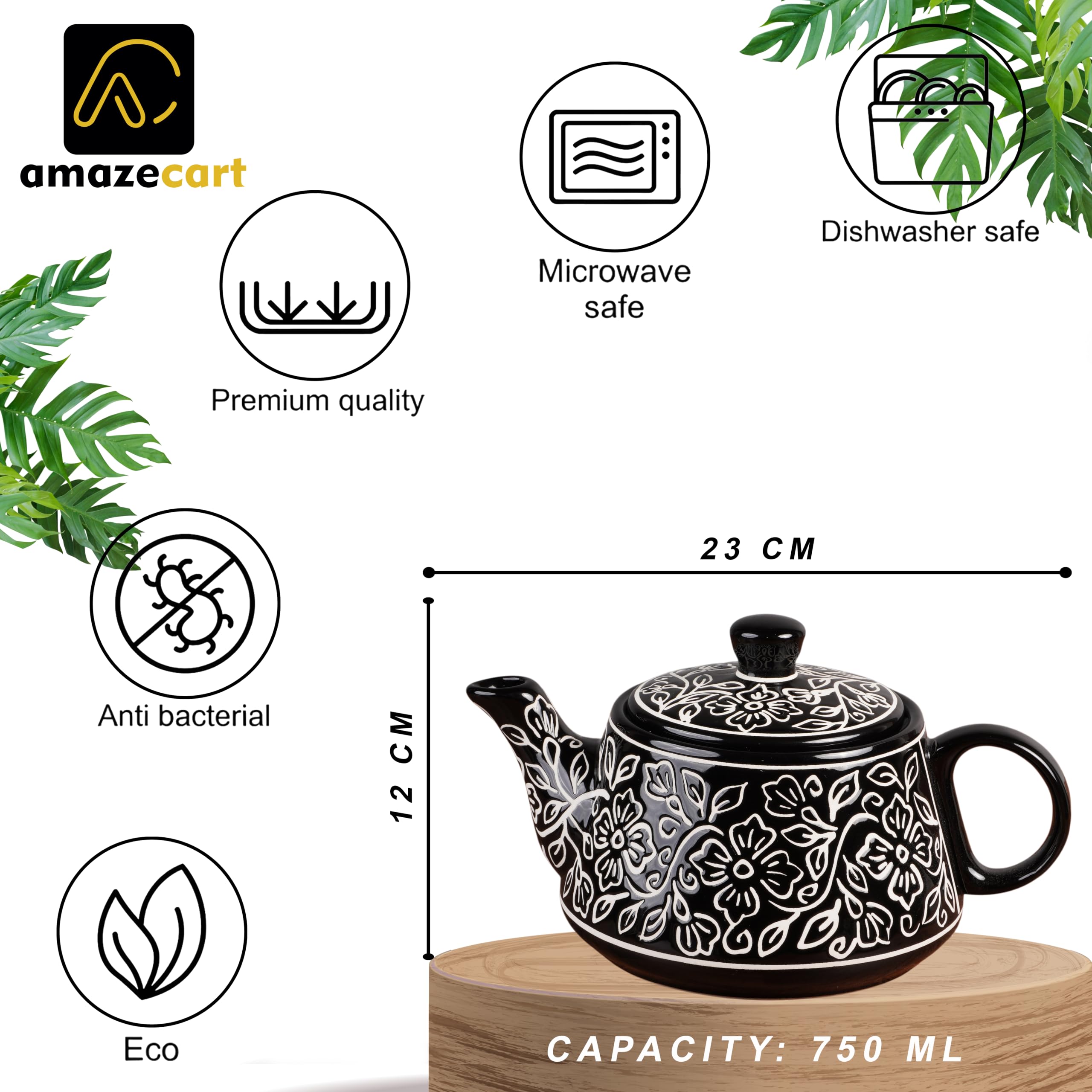Hand Painted Mugal Tea Set - 7 Piece Coffee & Tea Set -4