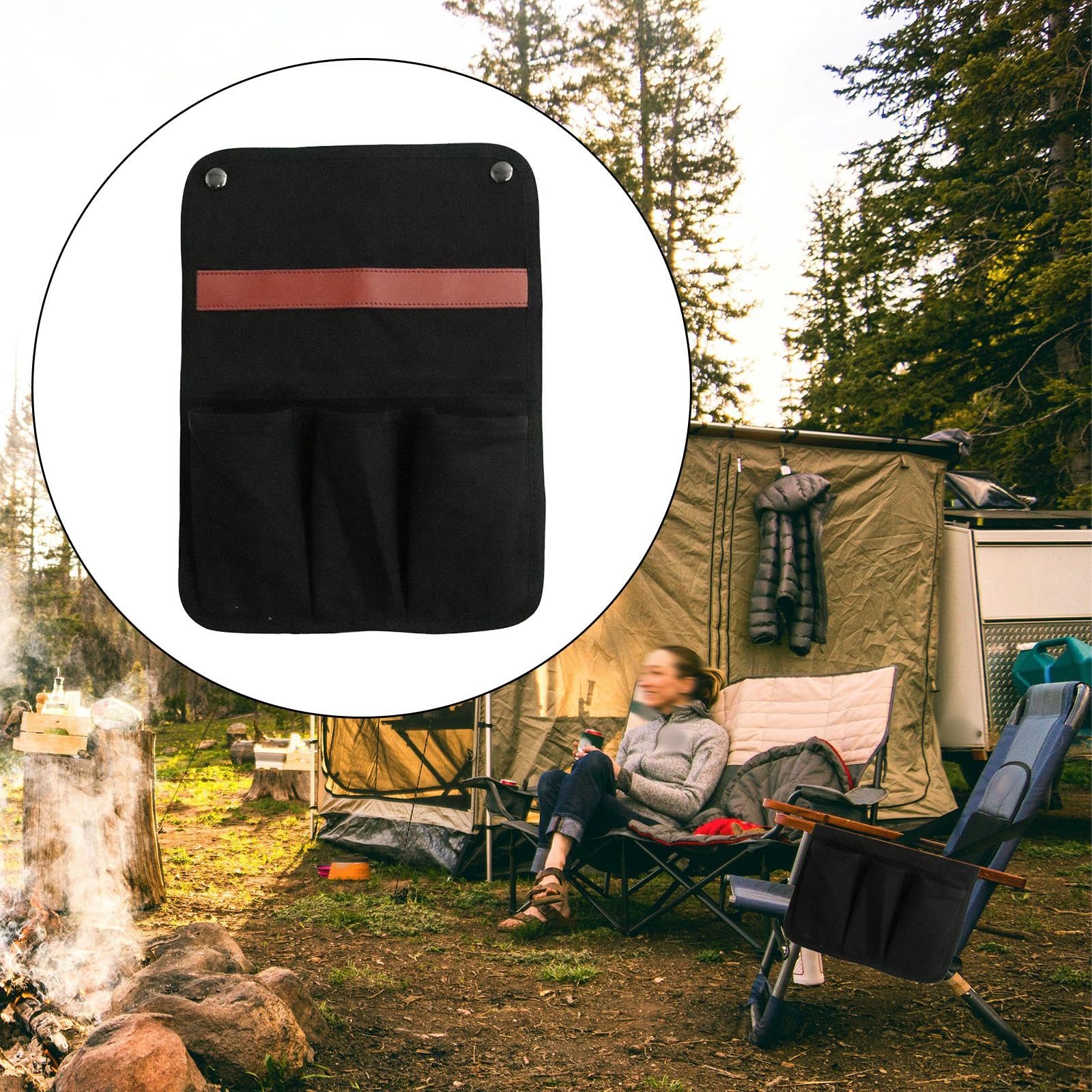 Campingstuhl Seitentasche Organizer Hängende Armlehnen Tasche Aus Stoff mit Mehreren Unabhängigen Fächern für Ordnung für Camping Strandstuhl Reisen