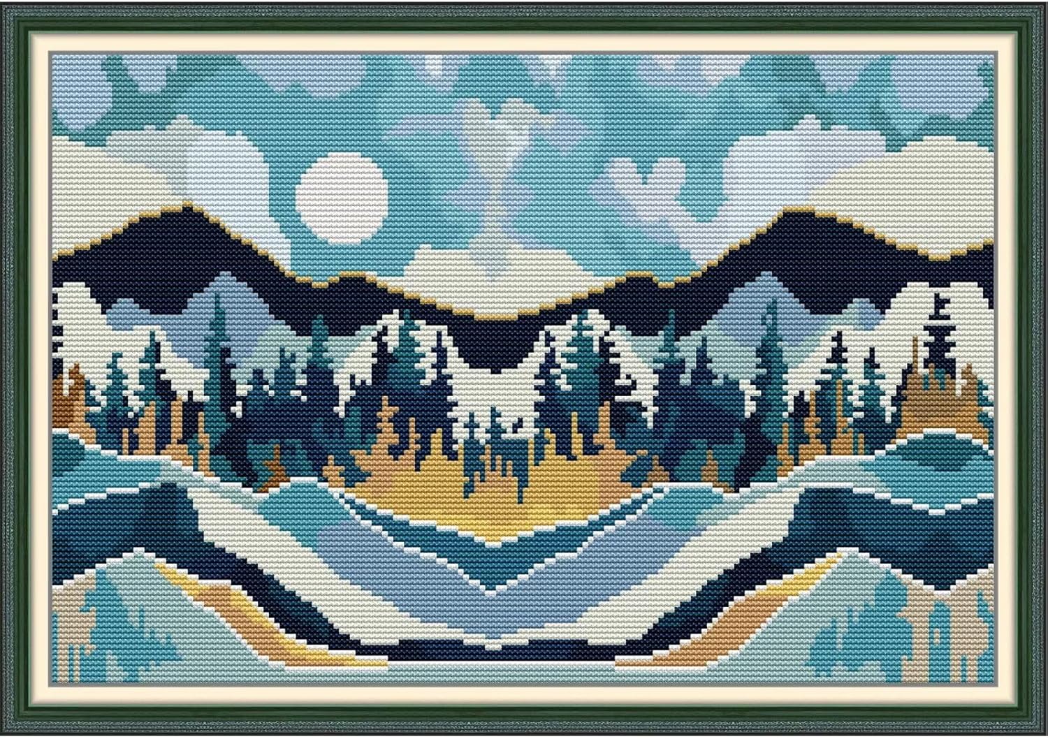 Svarog 14CT Stamped Cross Stitch Kit for Beginners - Easy & Stylish DIY Embroidery with Simple Patterns, Ideal for Women’s Relaxation | Forest of The Valley | 15.8 x 11 inch