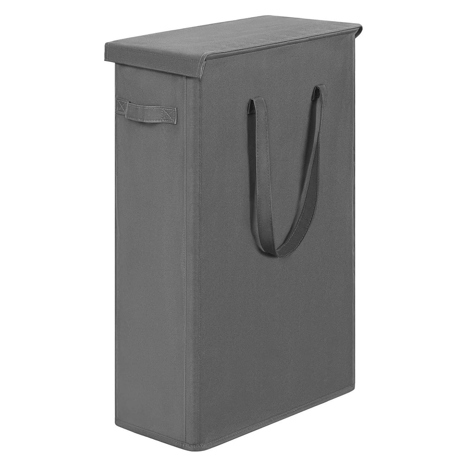 1pc Laundry Basket with Wheels and Lid, Closed Dirty Clothes Hamper for Bedroom & Dorm(41x22x70cm gray)