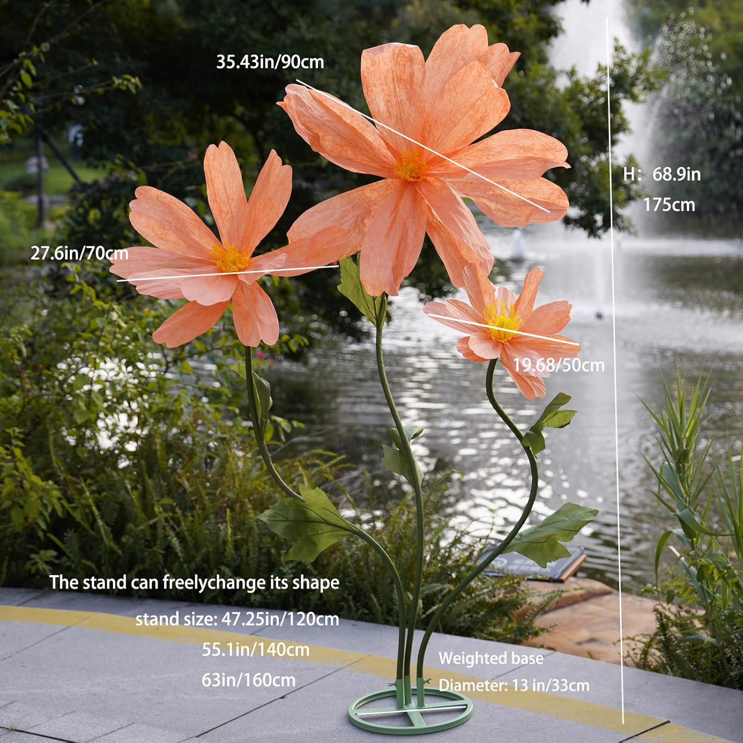 Giant Daisy Paper Flowers for Decoration,Large Artificial Daisy Flowers,Standing Floor Flowers Decor for Parties,Weddings,Baby Showers,Photo Booths,Events,Home Display,Handmade Floral Props - Image 2