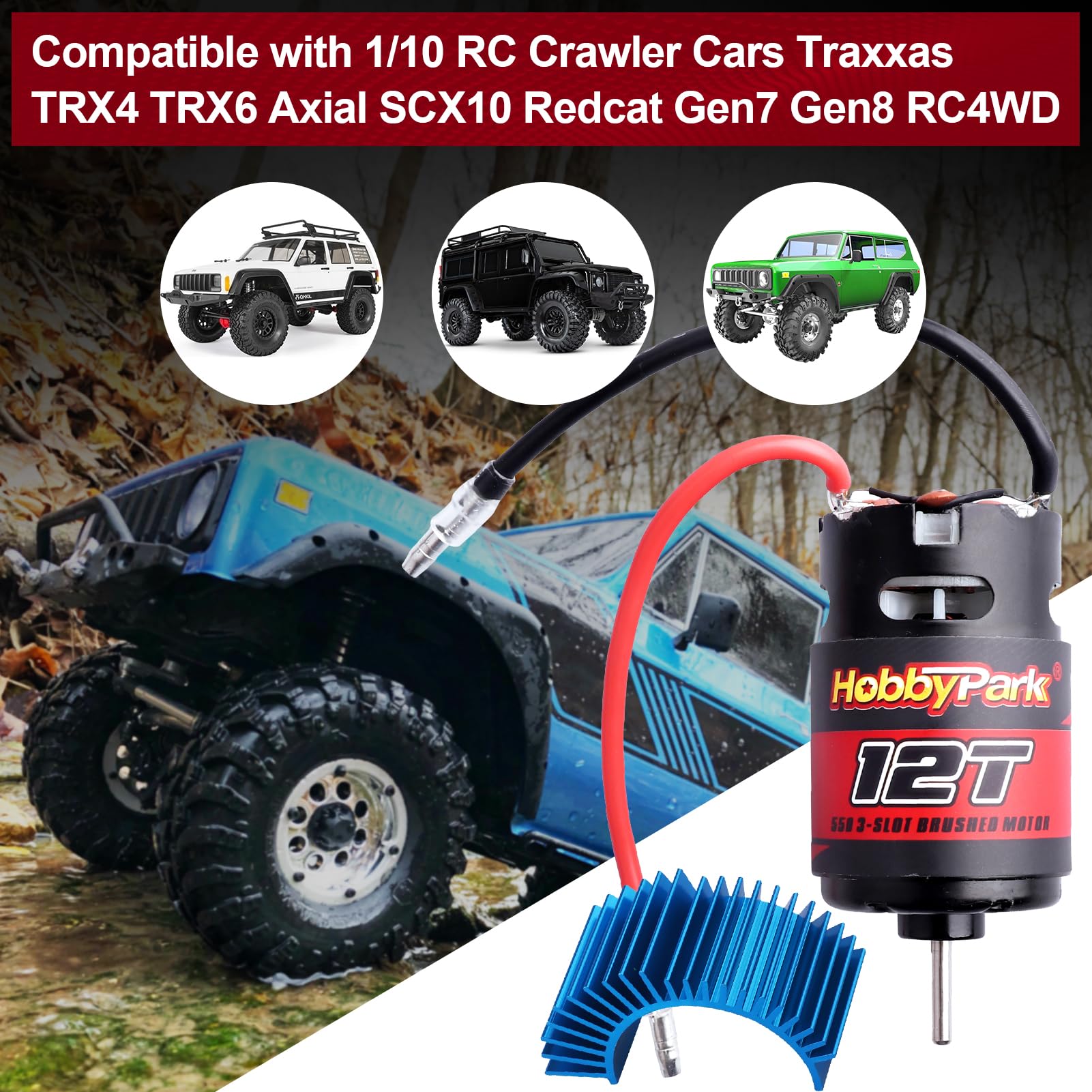 Hobbypark 12T Motor 550 Motor Brushed for 1/10 RC Car Truck