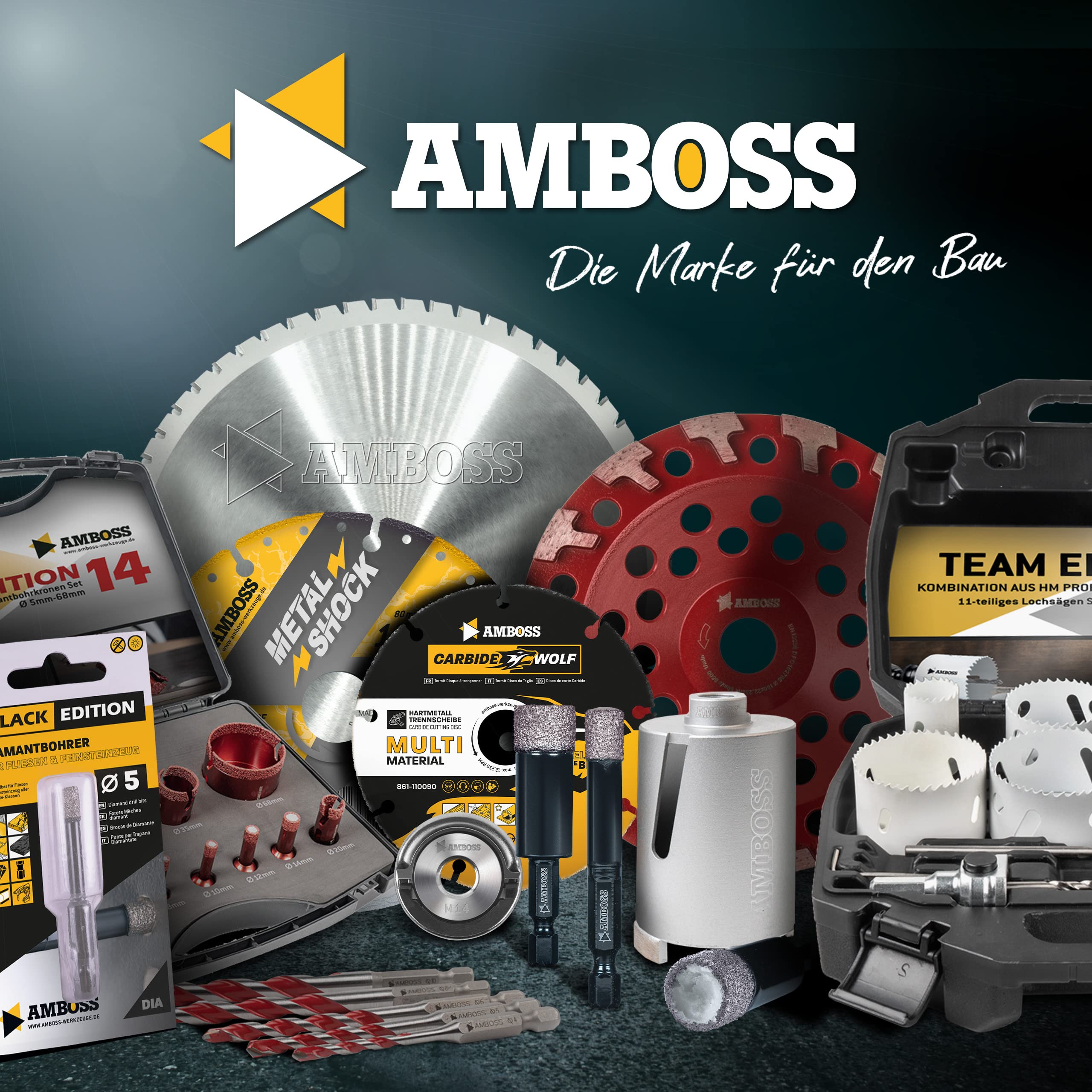 Amboss DryAngle Ø 12mm Punta per piastrelle vetro ceramica - Codolo esagonale