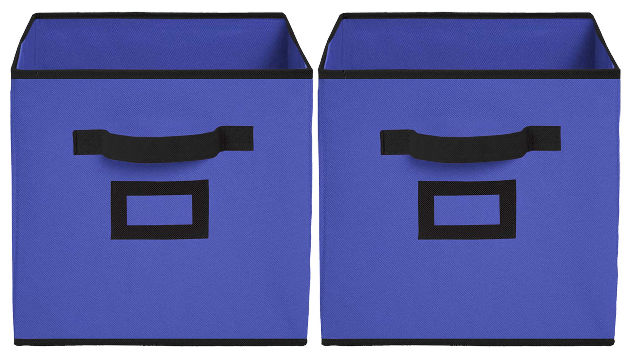 Heart Home Non Woven Fabric 2 Pieces Foldable Small Size Storage Cube Toy, Books, Shoes Storage Box with Handle, Extra Small (Purple)- HEART4877