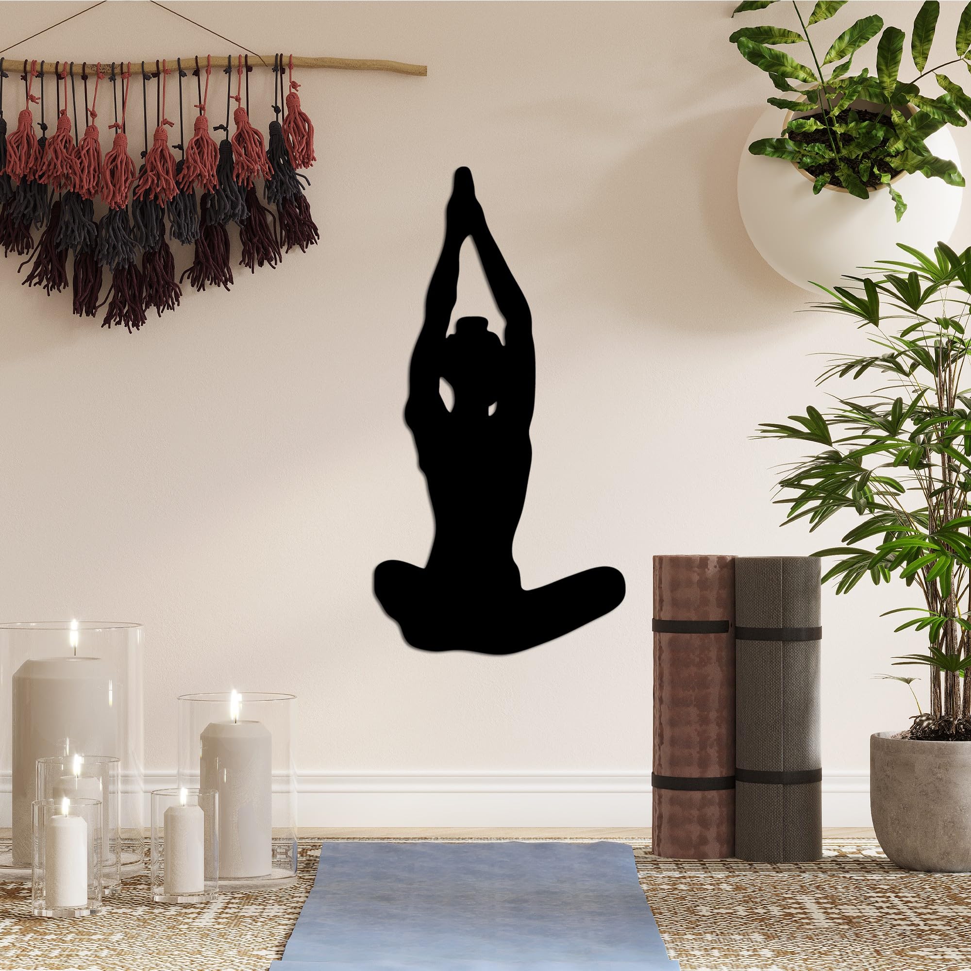 Accessoire mural élégant 100% métal noir pour salon sophistiqué