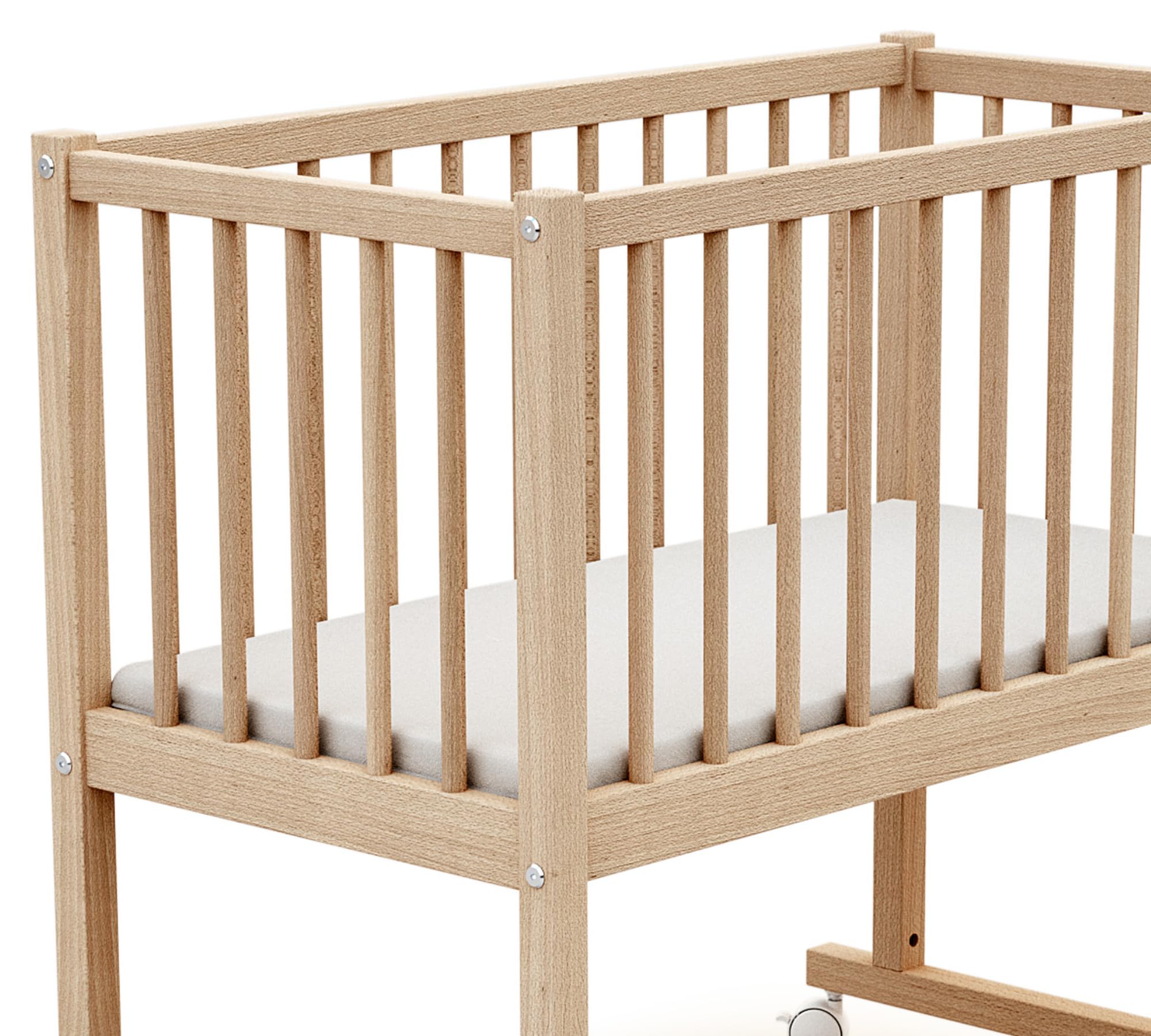 AT4 - Cuna bebé ESSENTIEL madera - Haya Cruda - 40 x 80 - 86 x 45 x 80 cm