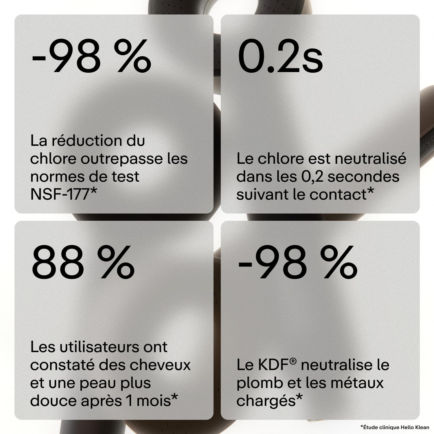 Hello Klean Filtre de douche chrome - Filtre les métaux indésirables, le chlore et les impuretés de l’eau de douche - Améliore la qualité de la peau et des cheveux - Pour douche en ligne et électrique