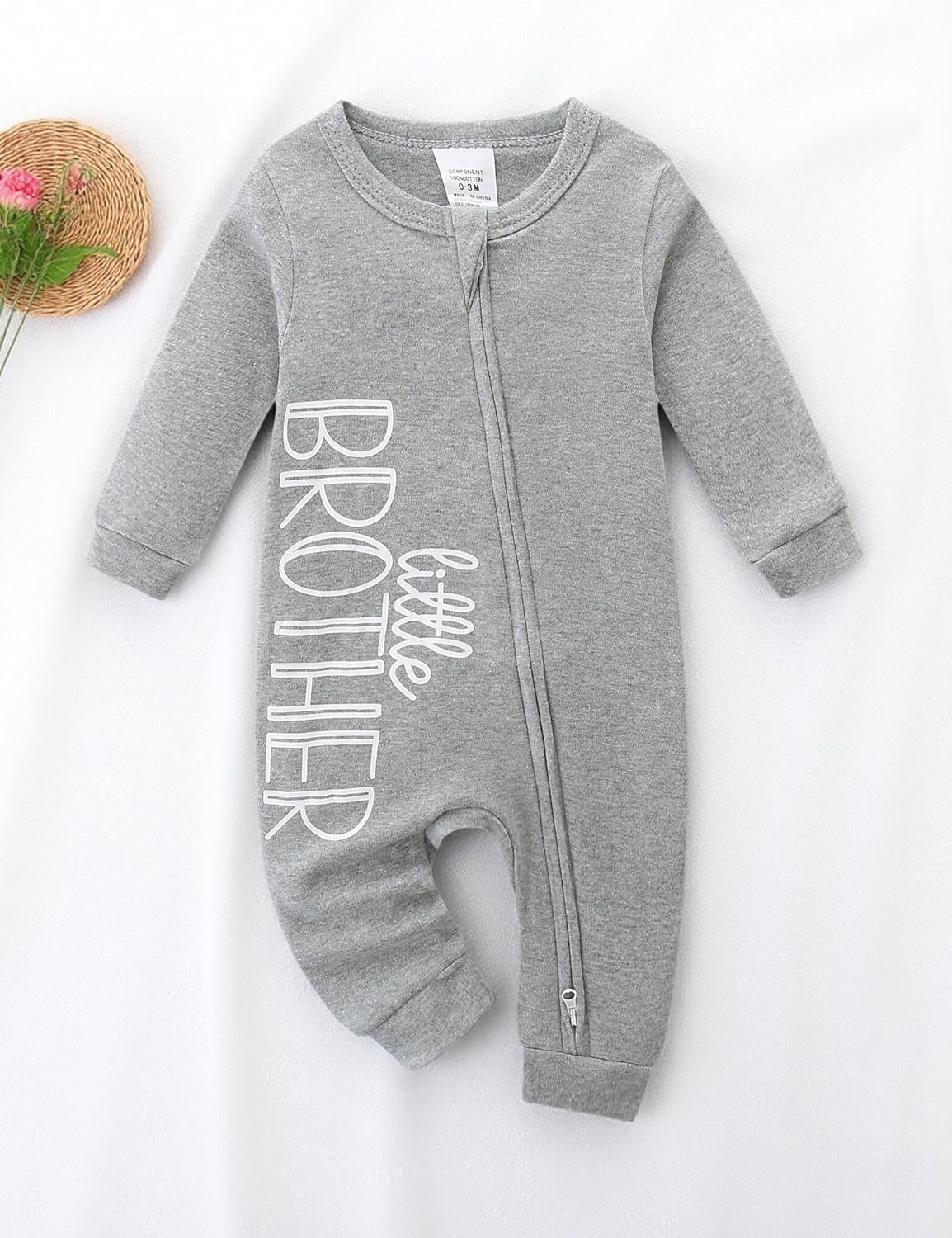 Newborn Baby Boys Outfit 3Pcs Baby Boy Clothing Letter Print Cotton Romper with Gloves and Hat - Image 7