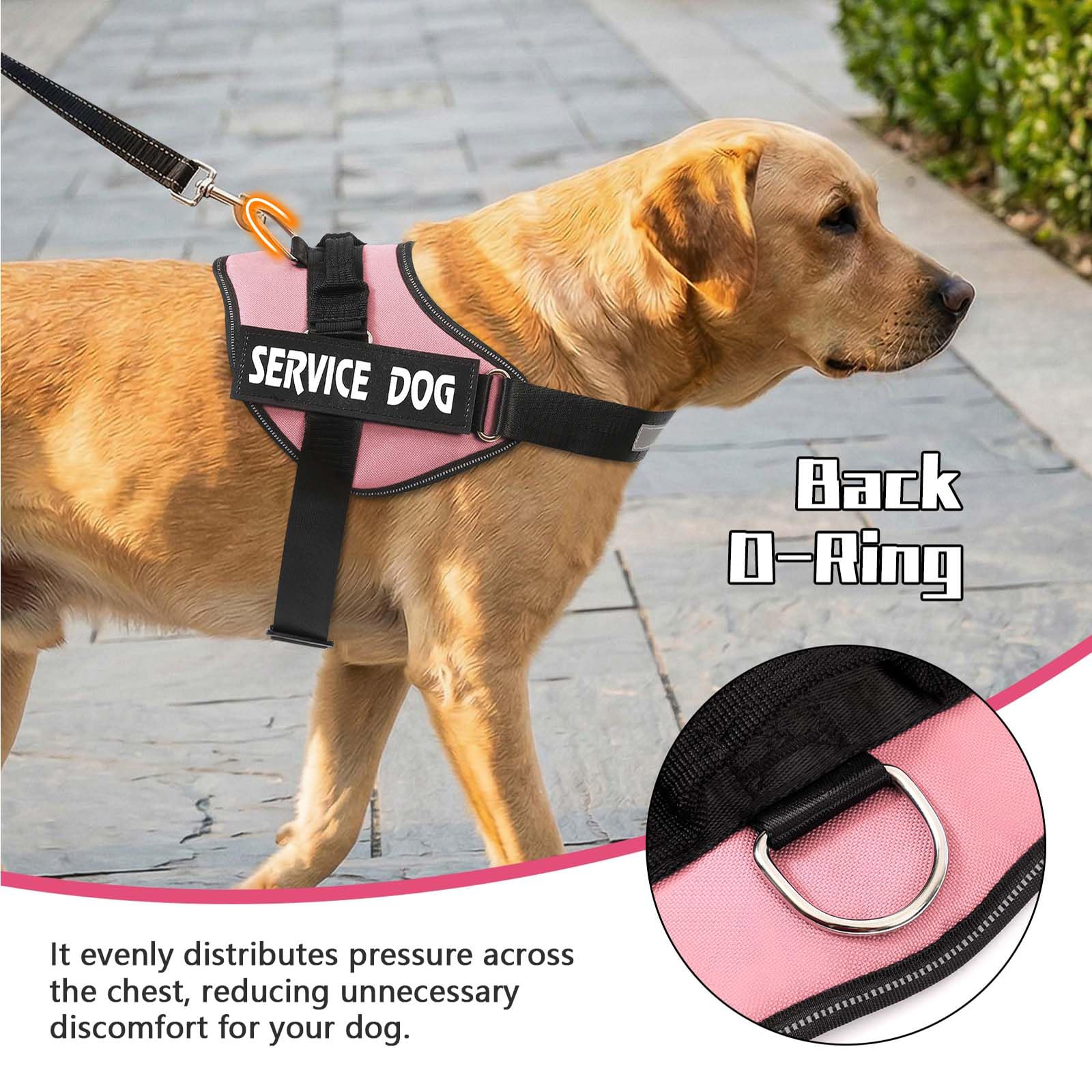MUMUPET Arnés para perro de servicio, sin tirones, fácil de poner y quitar, reflectante 3M, transpirable y fácil de ajustar con mango de nailon, no más tirones ni asfixia para perros pequeños