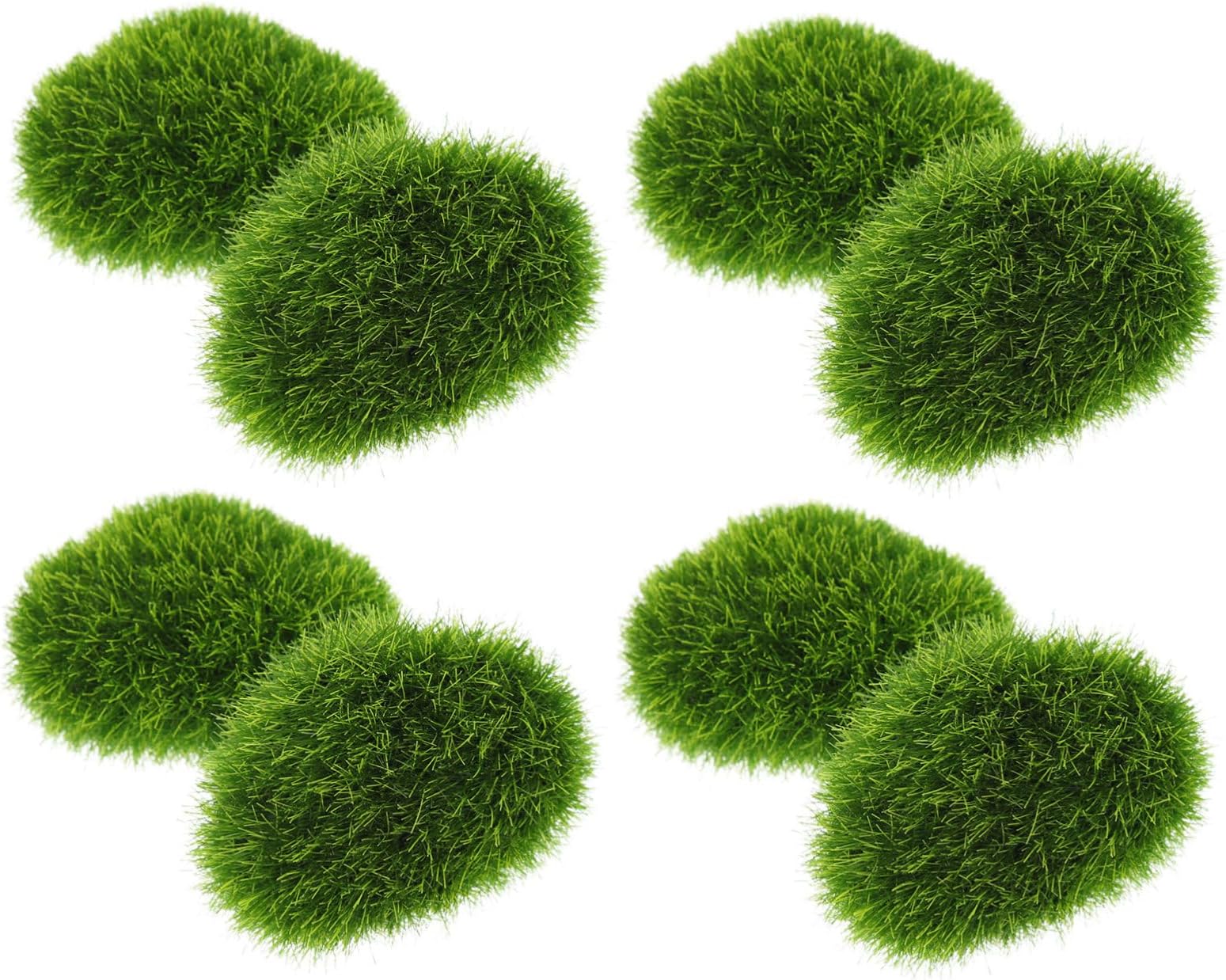 RORPOIR 8pcs Artificial Moss Fairy Faux Green Vase Rocks Fake Rock Artificial Balls House Plants Indoors Live Fake Balls Plants Fake Moss Indoor Bonsai Micro Moss Stone Bulk Foam Container