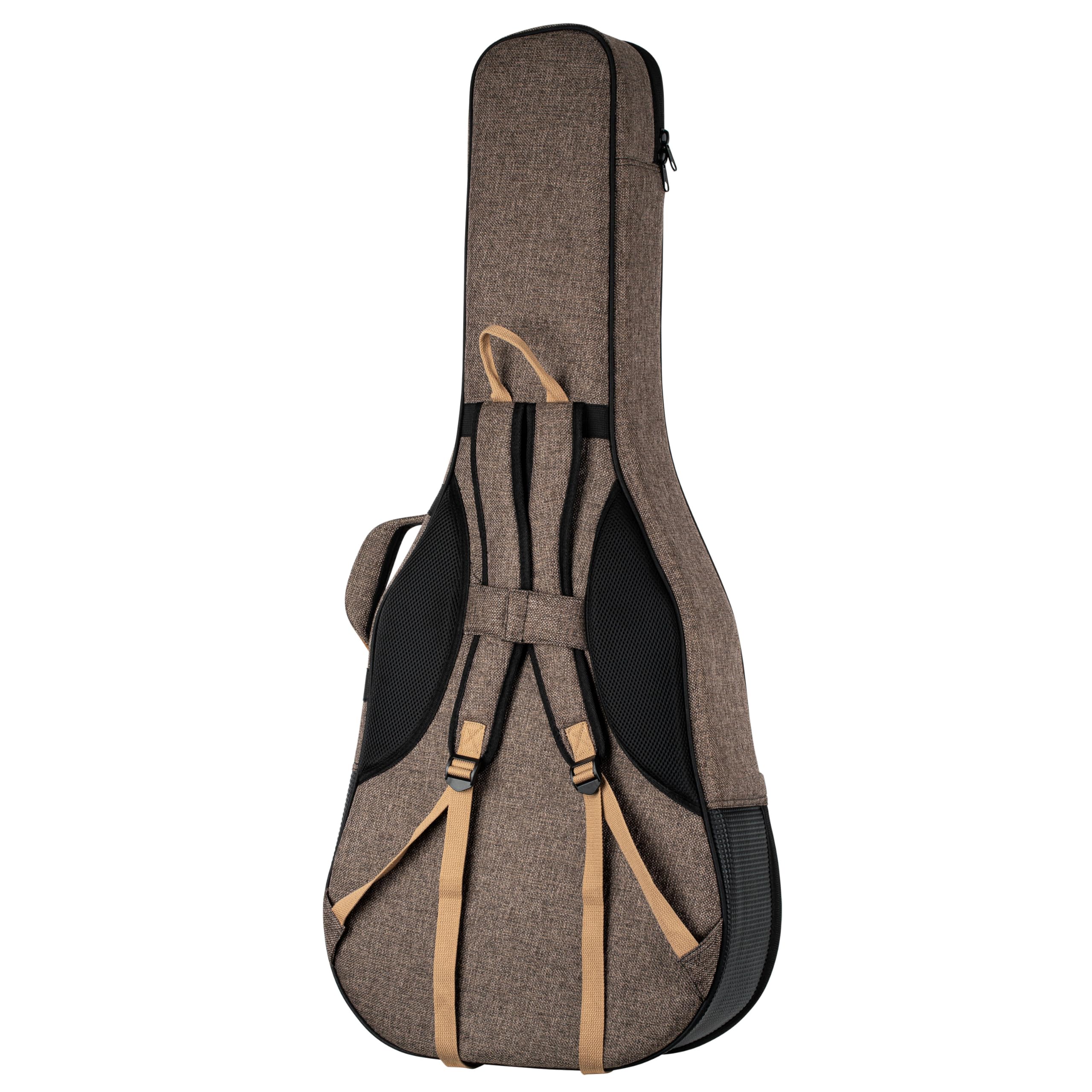 Ortega Guitars Soft Case pour Guitare - Dreadnought - Case pour Guitare Acoustique Gaucher - Hauteur 107 cm - Largeur 42 cm - Coton/Toile, Brun (OSOCADN-CP-L)