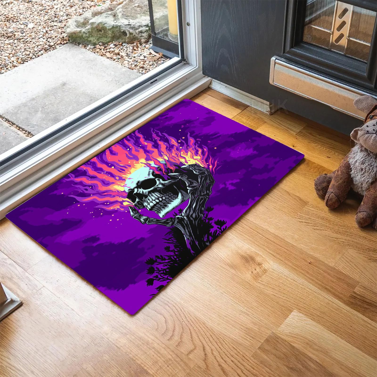 Tapis d'entrée intérieur pour porte avant et arrière style fantastique violet