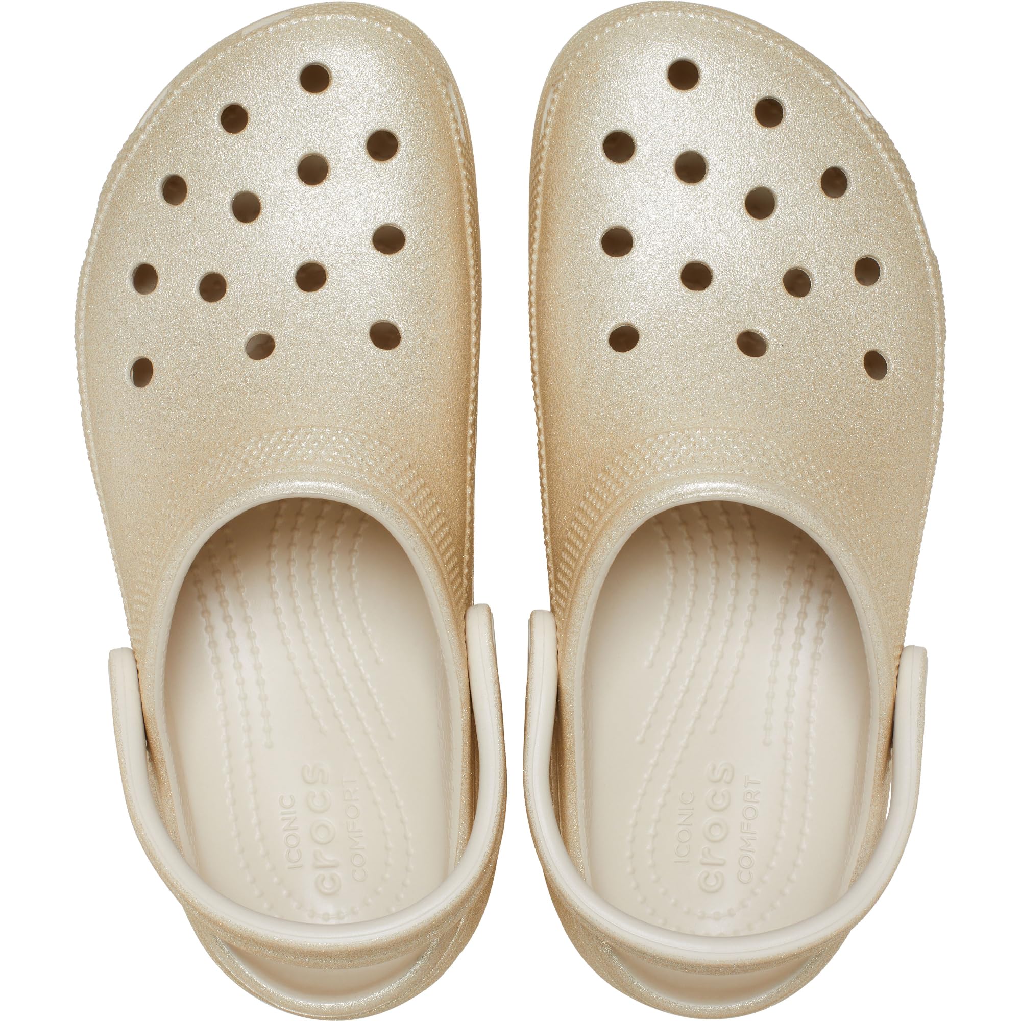 Crocs Zoccoli da Donna, Classic Platform Glitter W, Champagne, 8 UK Donna