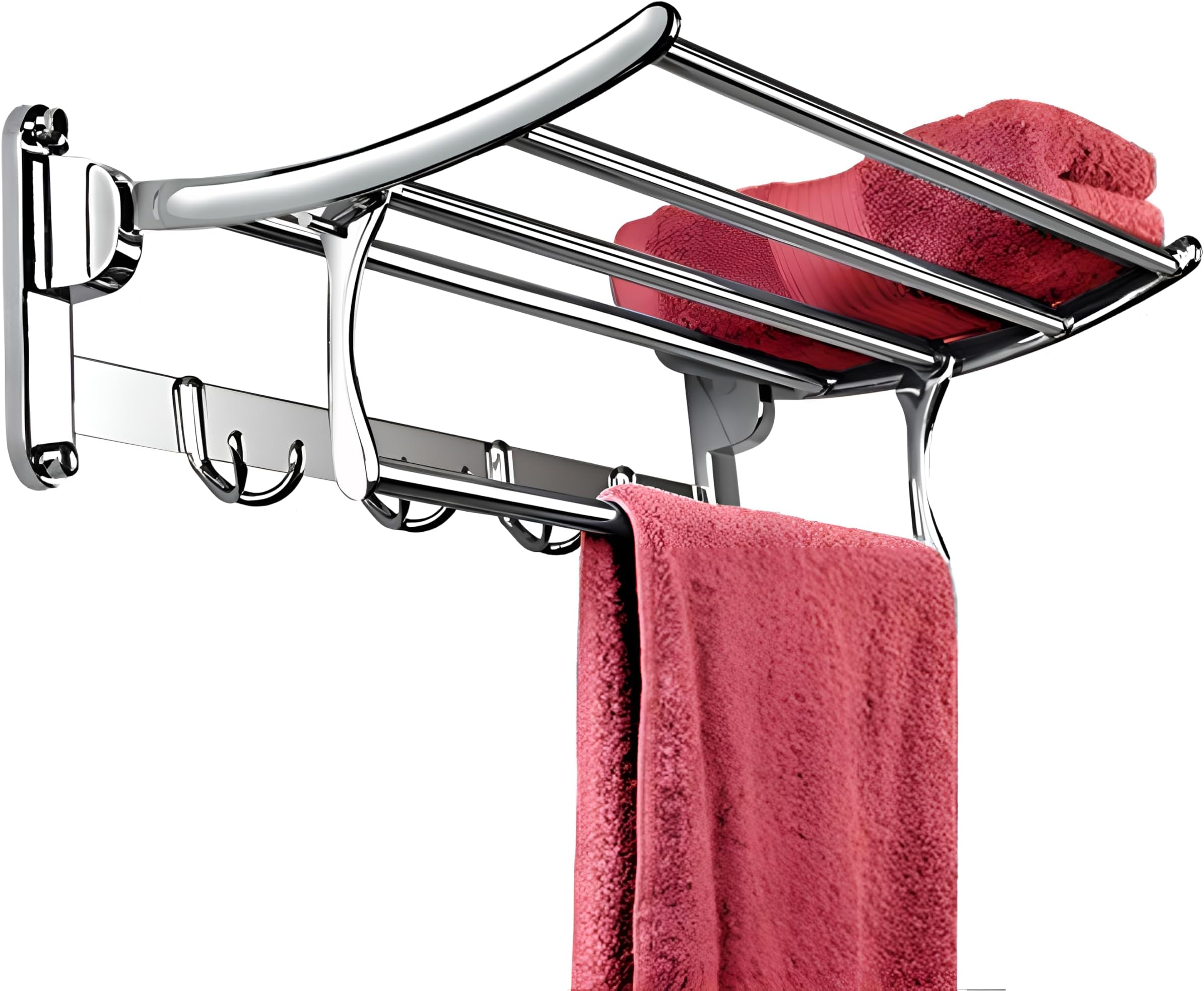 Plantex Stainless Steel Towel Holder in Bathroom/Towel Holder/Bathroom Towel Hanger for Wall/Towel Rack/Bathroom Accessories (24 Inch) Chrome Finish