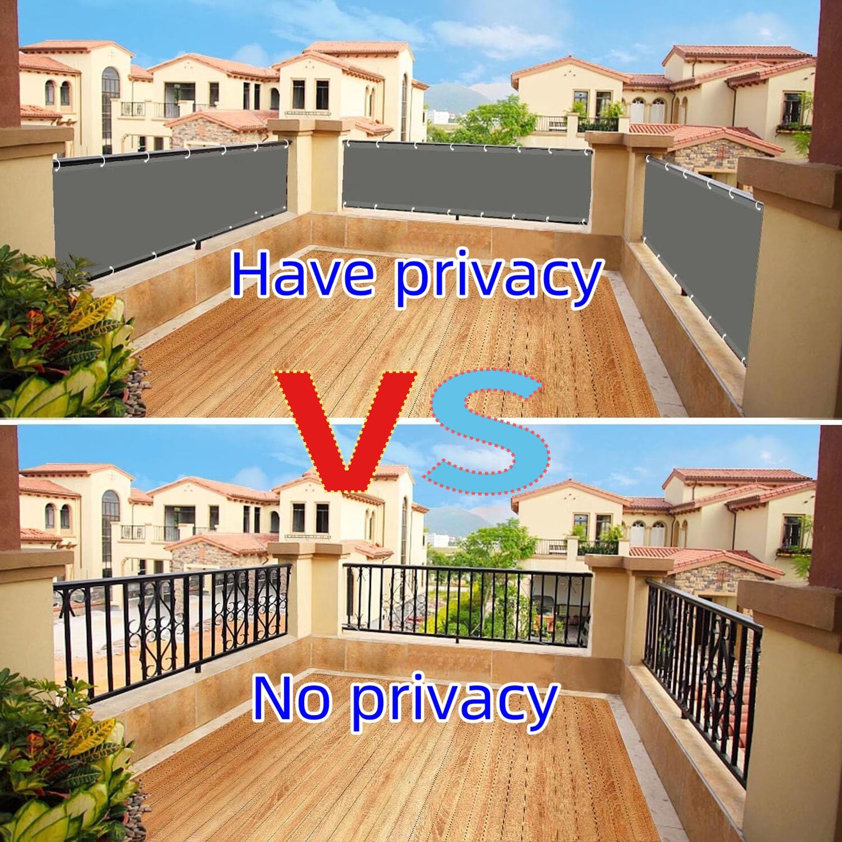 Balcon Privacidad 90 x 1000 cm HDPE Protección UV, Resistente Al Viento Malla Ocultacion Balcon con Cuerda y Bridas Balcón Exterior de Jardín, Verde Oscuro