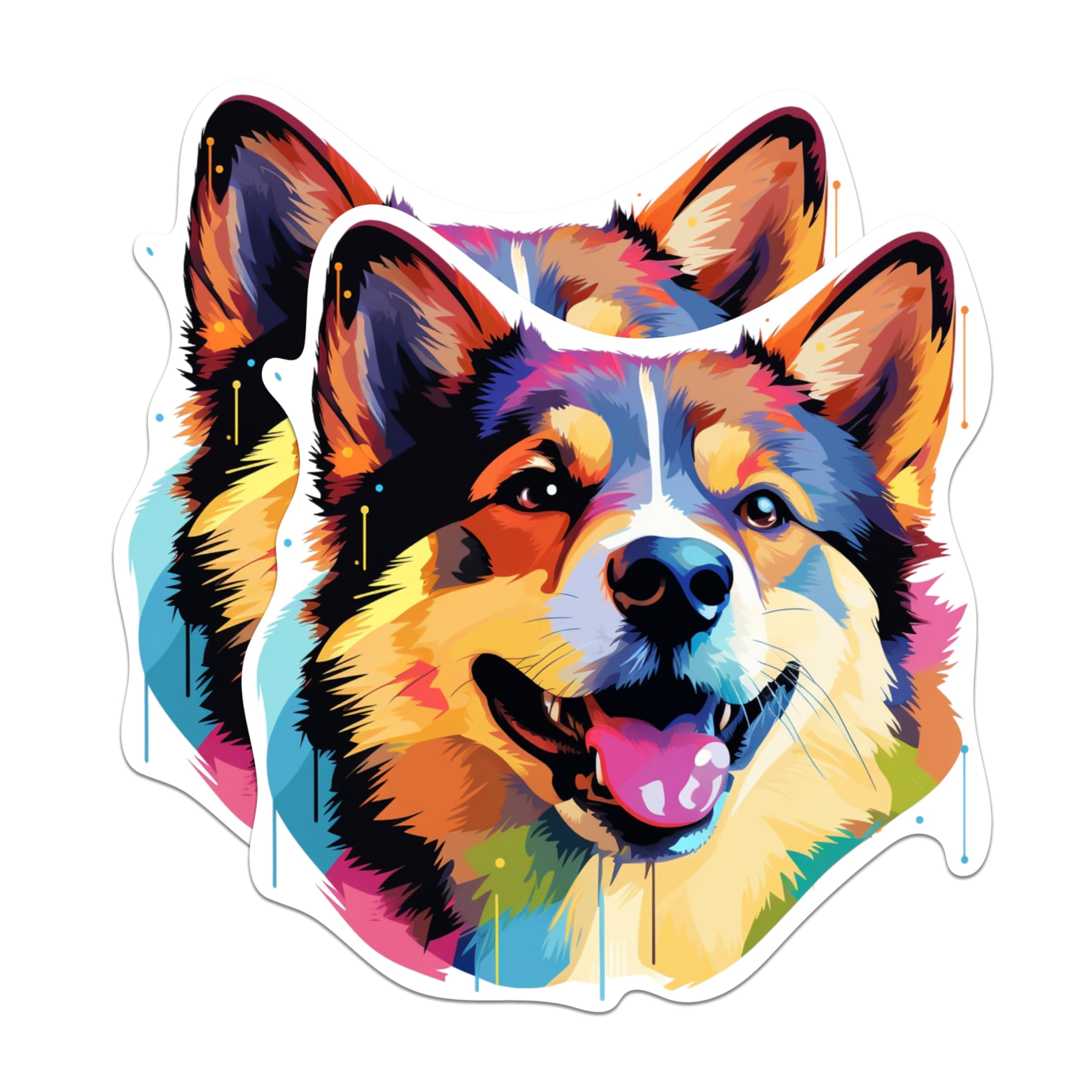 (2 Pack) Akita Dog Breed Stickers - 5 Inches On Longest Side - Choose from Over 100 Dog Breeds - for Cars, Trucks, Skateboards, Laptops - Made in USA - BMCS1746