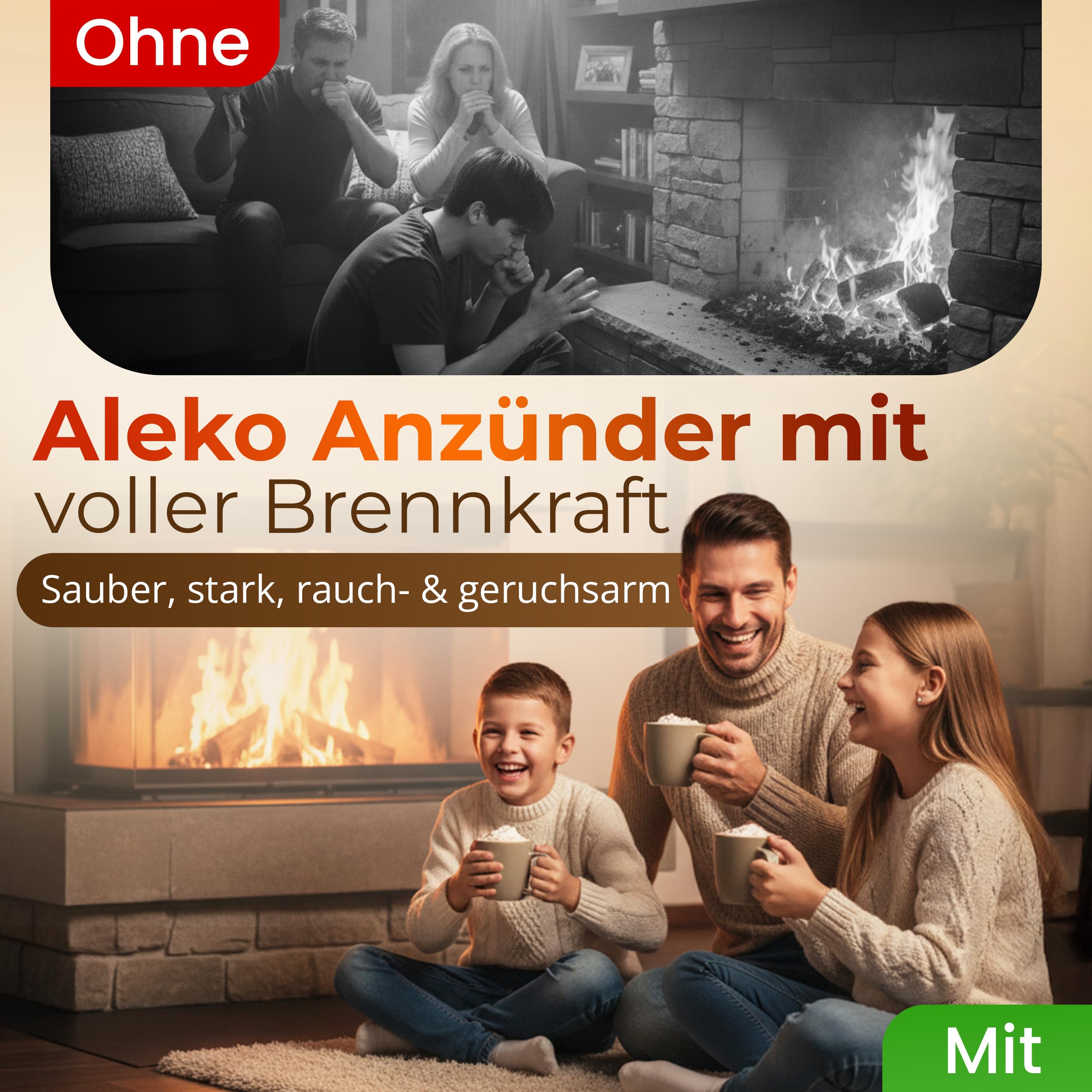Aleko Parkett Premium 28 kg Brennholz - Anzünder aus Eichenholz, Bio Kaminanzünder, für Grill, Kamin, Ofen - perfekter Grillanzünder, getrocknetes und unbehandeltes Anmachholz