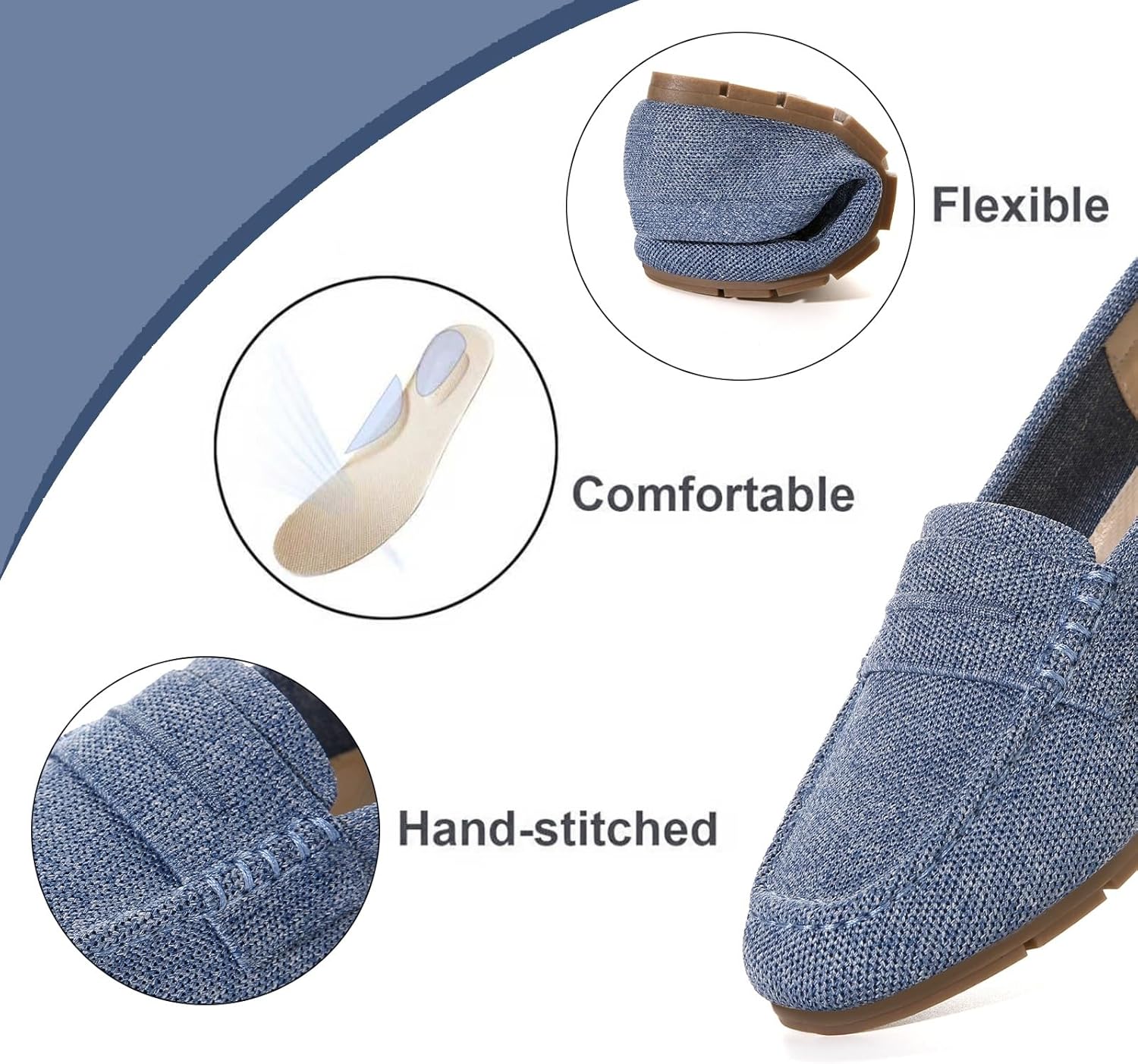 Loafers for Women Comfortable Slip on Work Flats Shoes Womens Dressy Casual Walking Shoes - Image 3