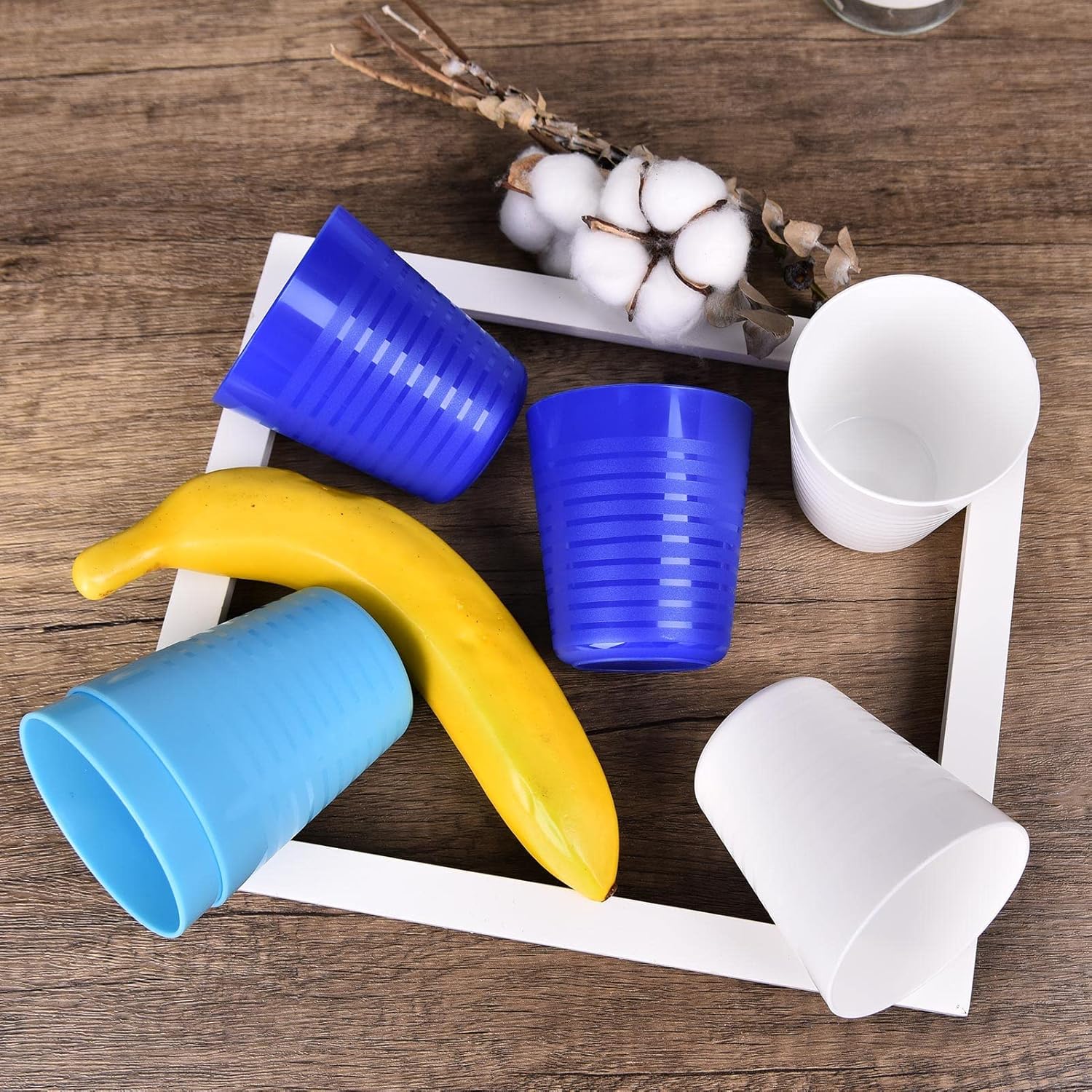 fulong Eco-friendly Unbreakable BPA Free Dishwasher Safe Plastic Drinking Cups for kids&Adult,Reusable Water Tumblers dishwasher safe (8oz-Set of 6) - Image 5