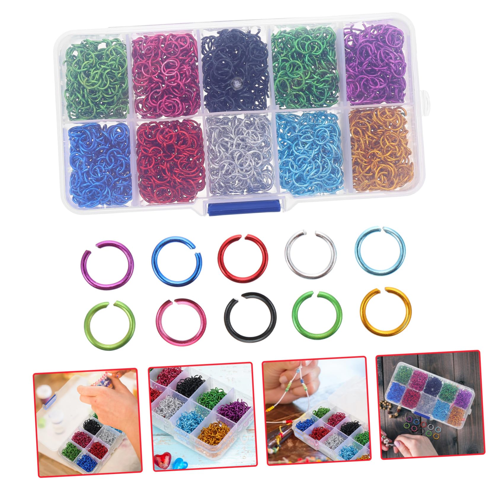 STOBOK 2 Sets Schmuckherstellung Offene Biegeringe Geteilte Armbänder Sprungringe Halskettenherstellung Zubehör Große 250 Stück * 2