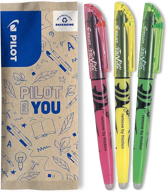 Pilot Frixion Erasable Highlighters - Yellow/Green/Pink (Pack of 3) FLW538639
