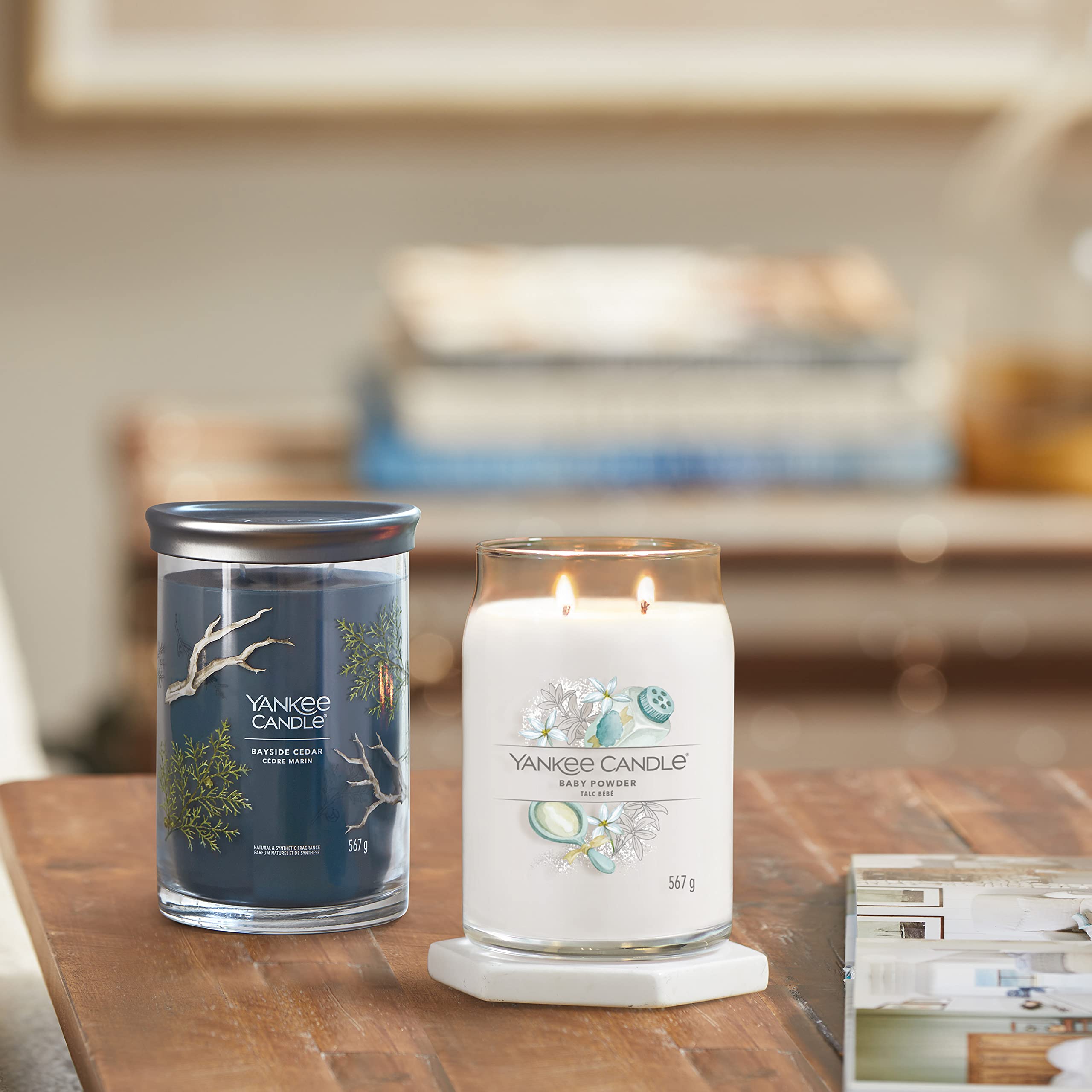 Yankee Candle Signature Candela Profumata, Talco per Bambini in Giara Grande, Candele di Miscela di Cera di Soia Lunga Durata, Regalo per le Donne
