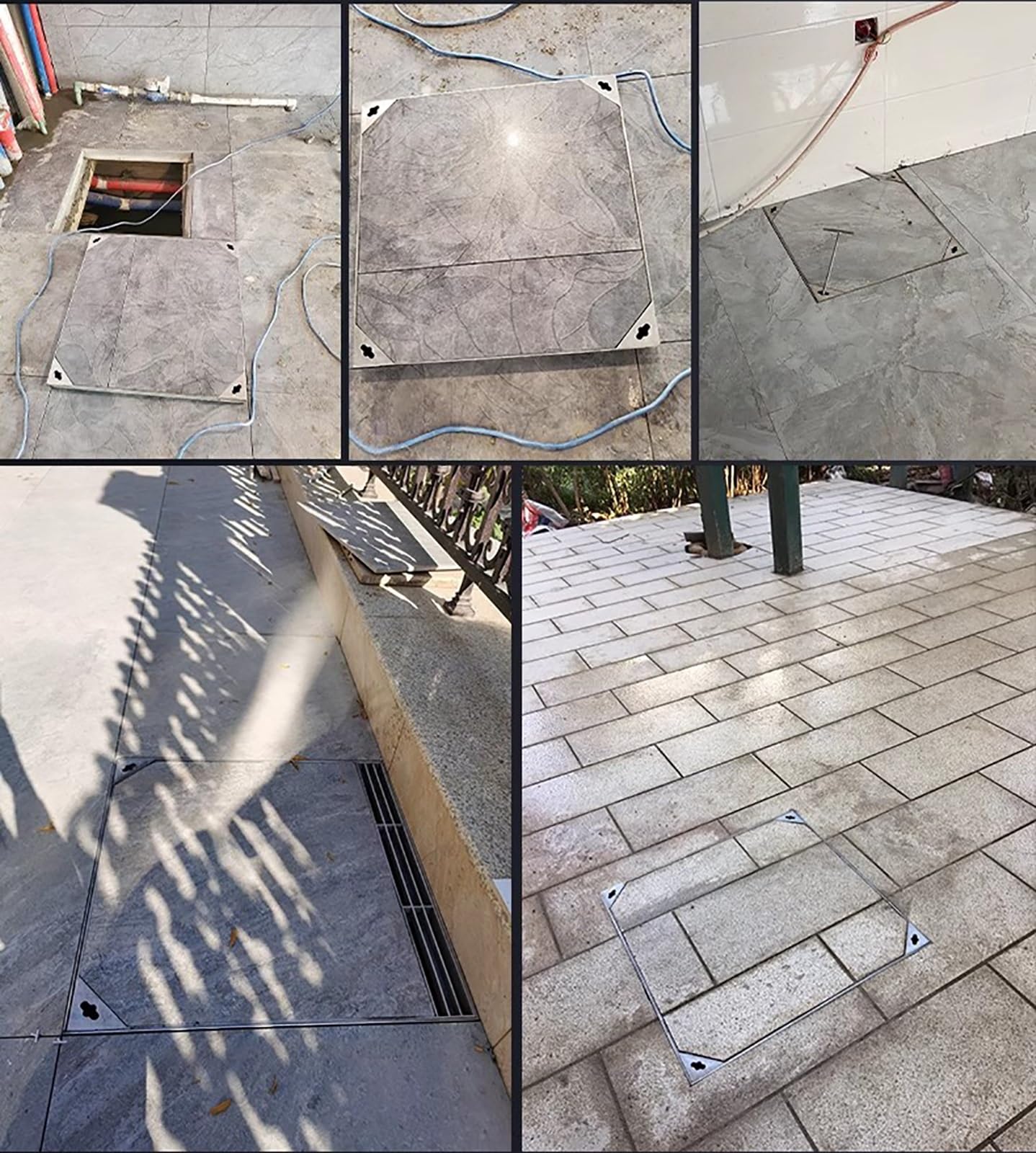 Generico Coperture Invisibili Personalizzabili per Fosse settiche, Coperchio e Telaio per tombino Resistenti, Copertura portante per pozzetti fognari per parcheggi/autostrade (65x50 cm/25,6x19,7 poll