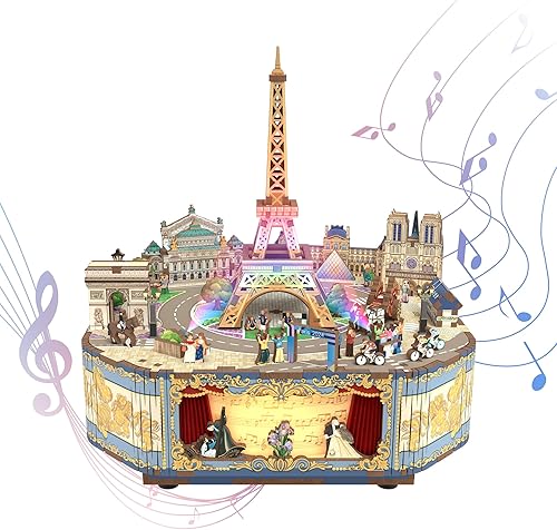 Tonecheer Caja de música de madera para adultos, kit de caja de música giratoria 3D, rompecabezas musical creativo, manualidades, kits de disponible en Yaxa Costa Rica