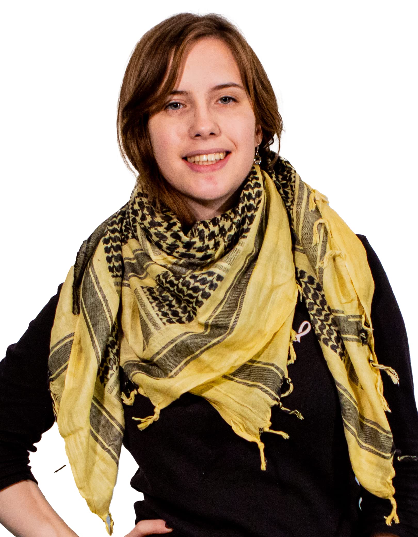 Retro Seventy2 Unisex Beige/Black Ladies Pure Cotton Shemagh Scarves Womens Winter Wrap Arab Scarf Keffiyeh Shawl ()
