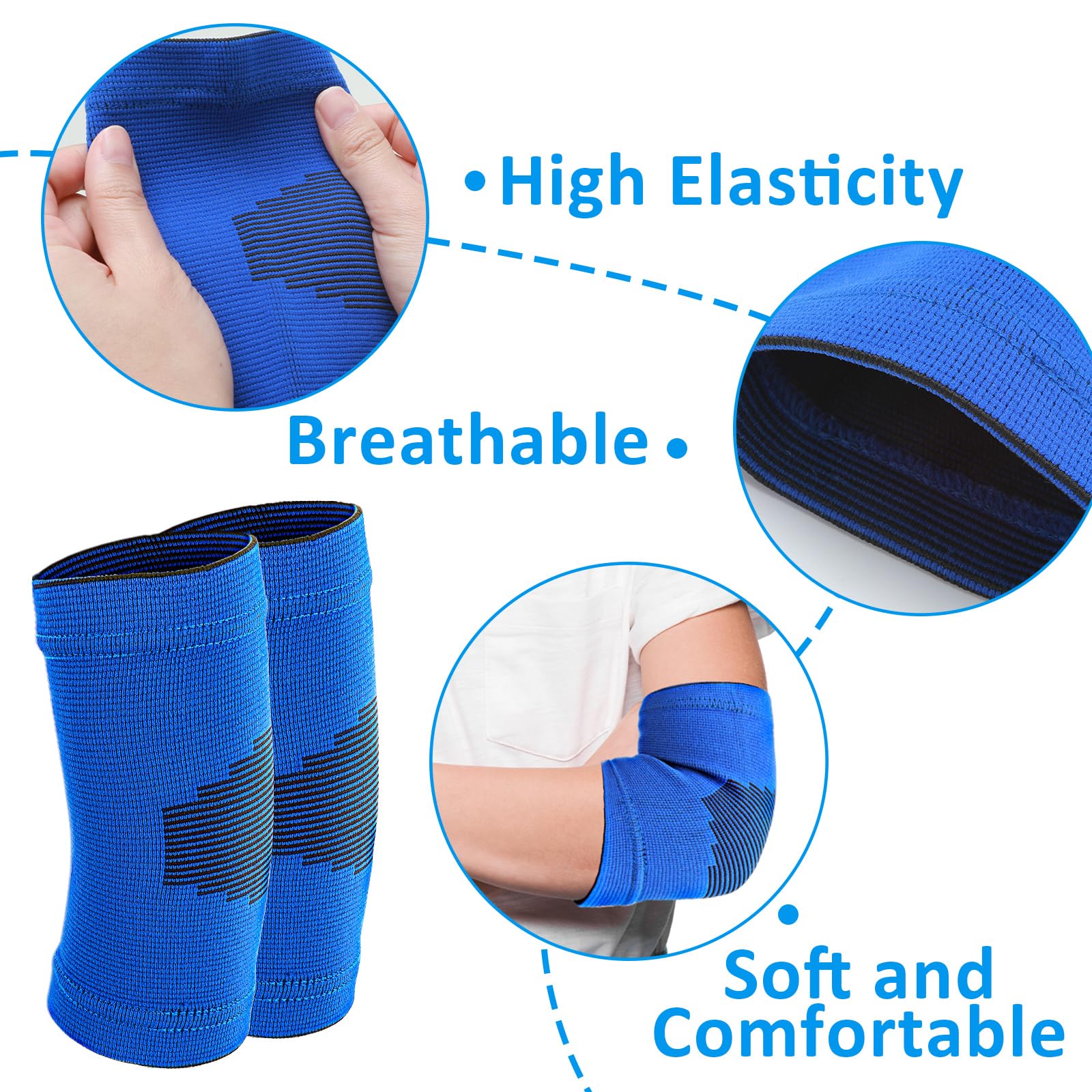 Sibba 2 Paia Gomito Bambini Compressione Palestra Braccio Traspirante Pallavolo Basket Tennis Sollevamento Pesi Sport