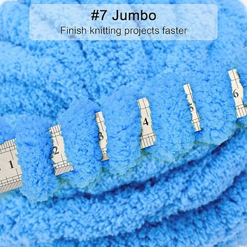 Miniatura 5 de ERLYEEN Hilo grueso de chenilla súper voluminoso, suave, grueso, esponjoso, gigante, lavable, de poliéster grande, para bricolaje, manta de punto,