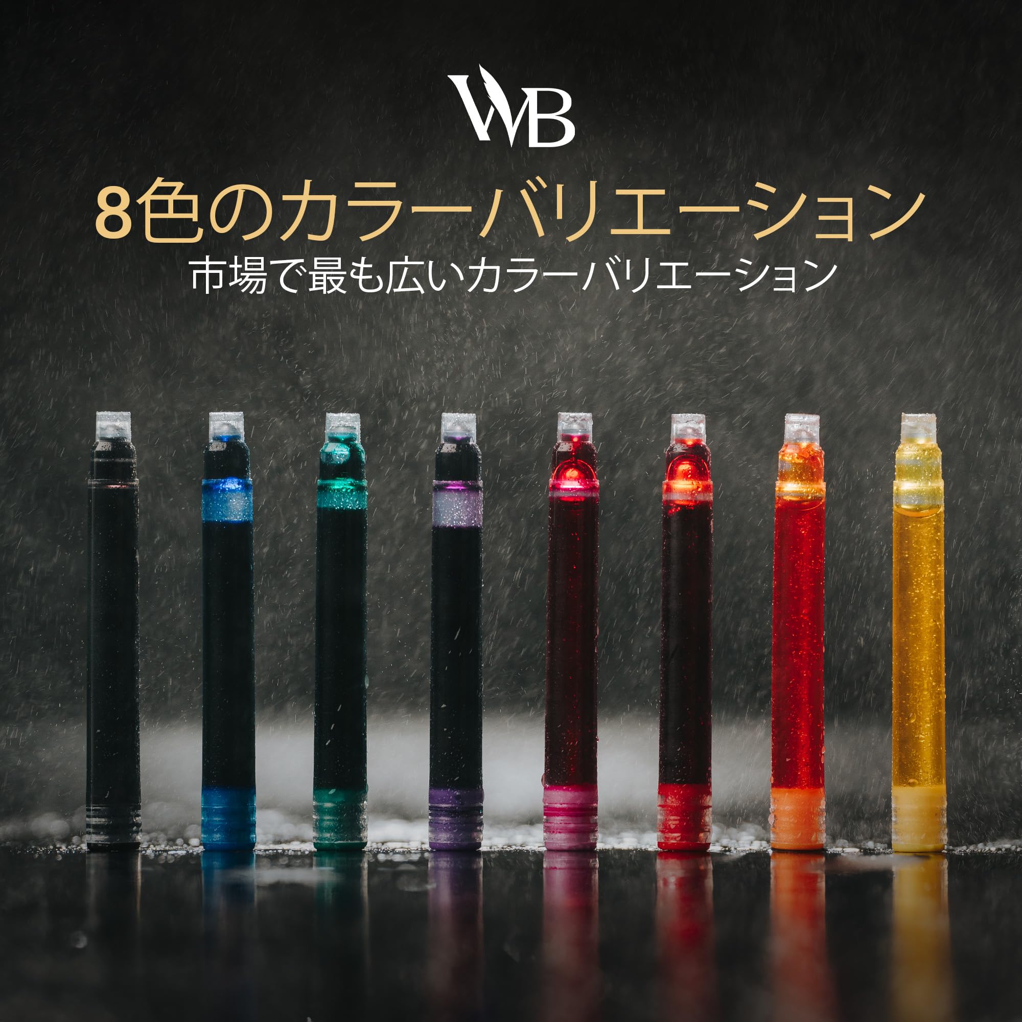 万年筆用インク　12本 Amazon | Wordsworth & Black 12パック万年筆用インクリフィル - 黒