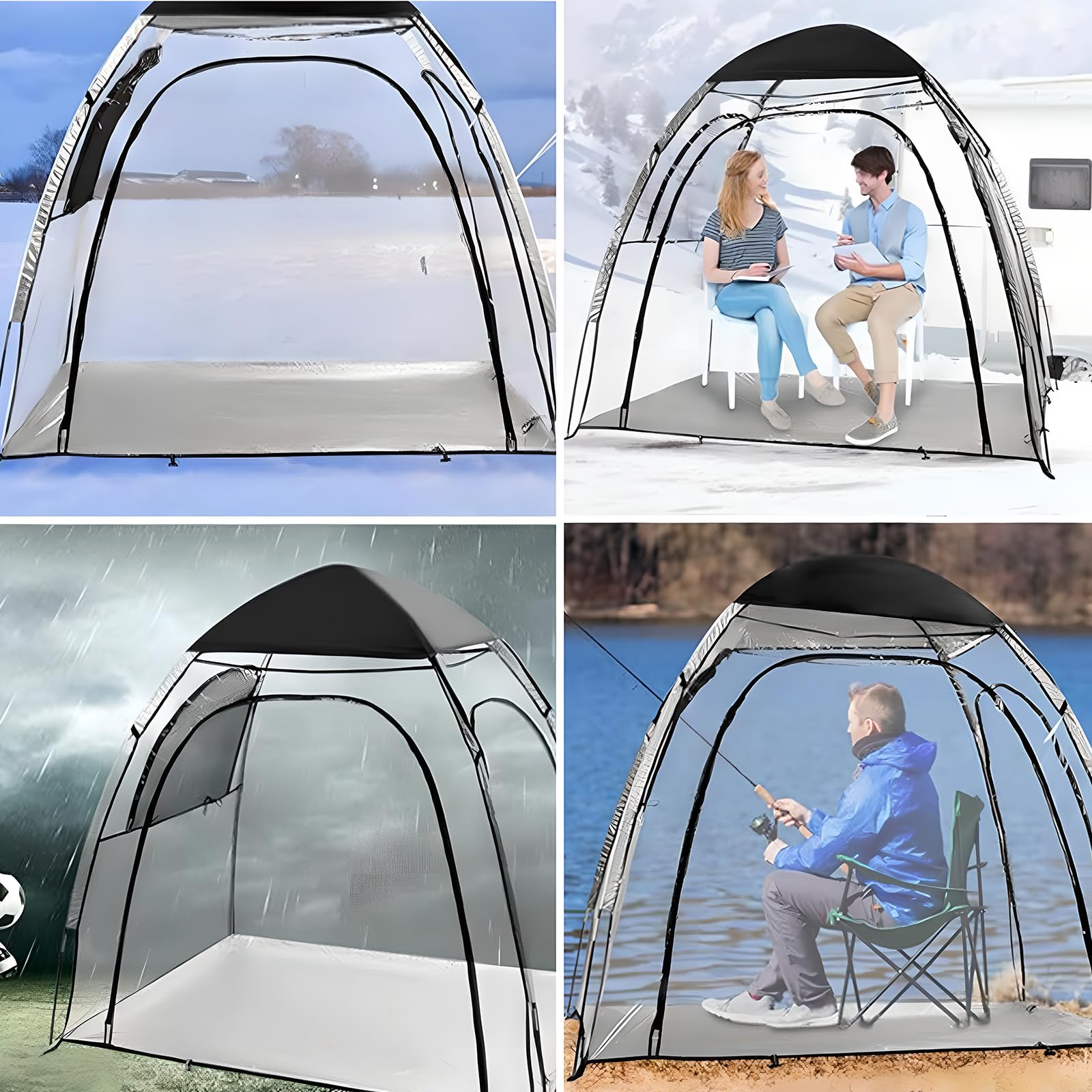 Amazon.co.jp: CYTBEK 1-2 人用 540°全周ビュー屋外テント、ジッパー