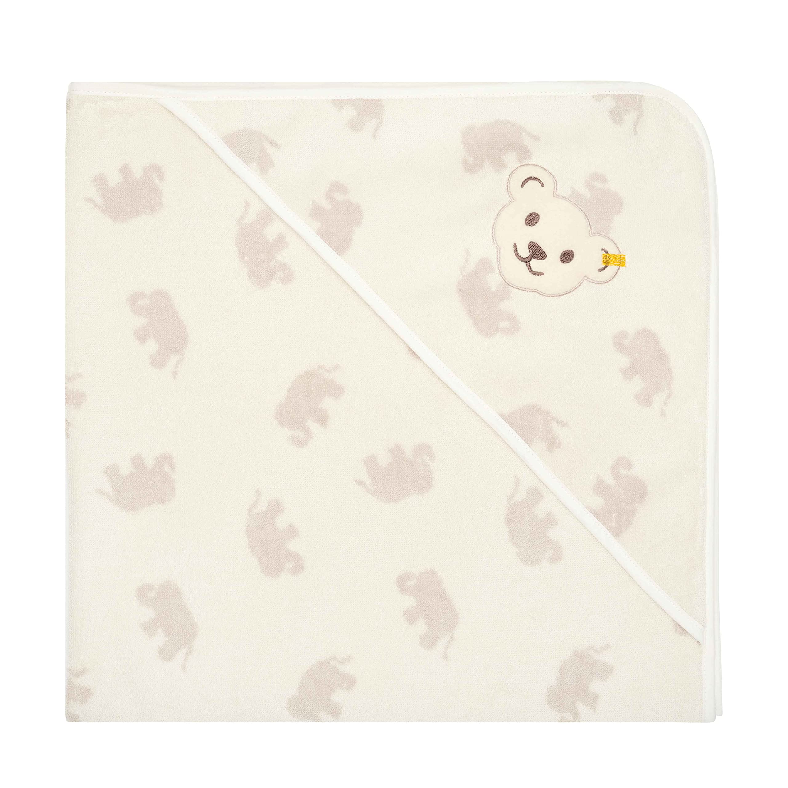 Steiff Mini Basic Badetuch con Kapuze, Cloud Dancer, One Size Ragazzi Unisex