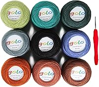 Vista 13 de Golo - Hilo de ganchillo tamaño 30, hilo de colores para hacer encaje 310