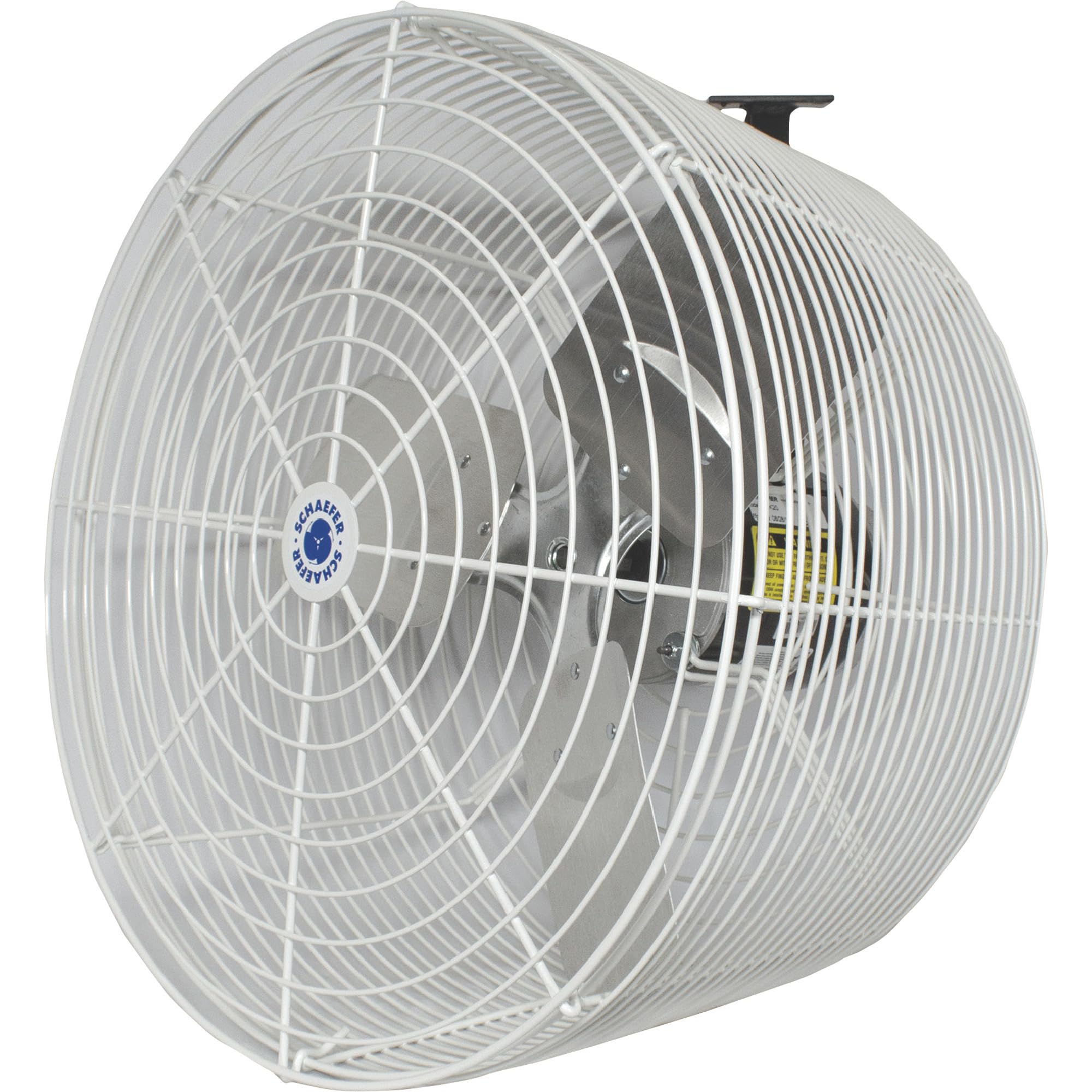 Schaefer VK20 Versa-Kool Deep Guard Greenhouse Air Circulation Fan — 20” HAF Wall Mount Fan w/T-shape Mount — Mount Bracket Ventilation Fan — White