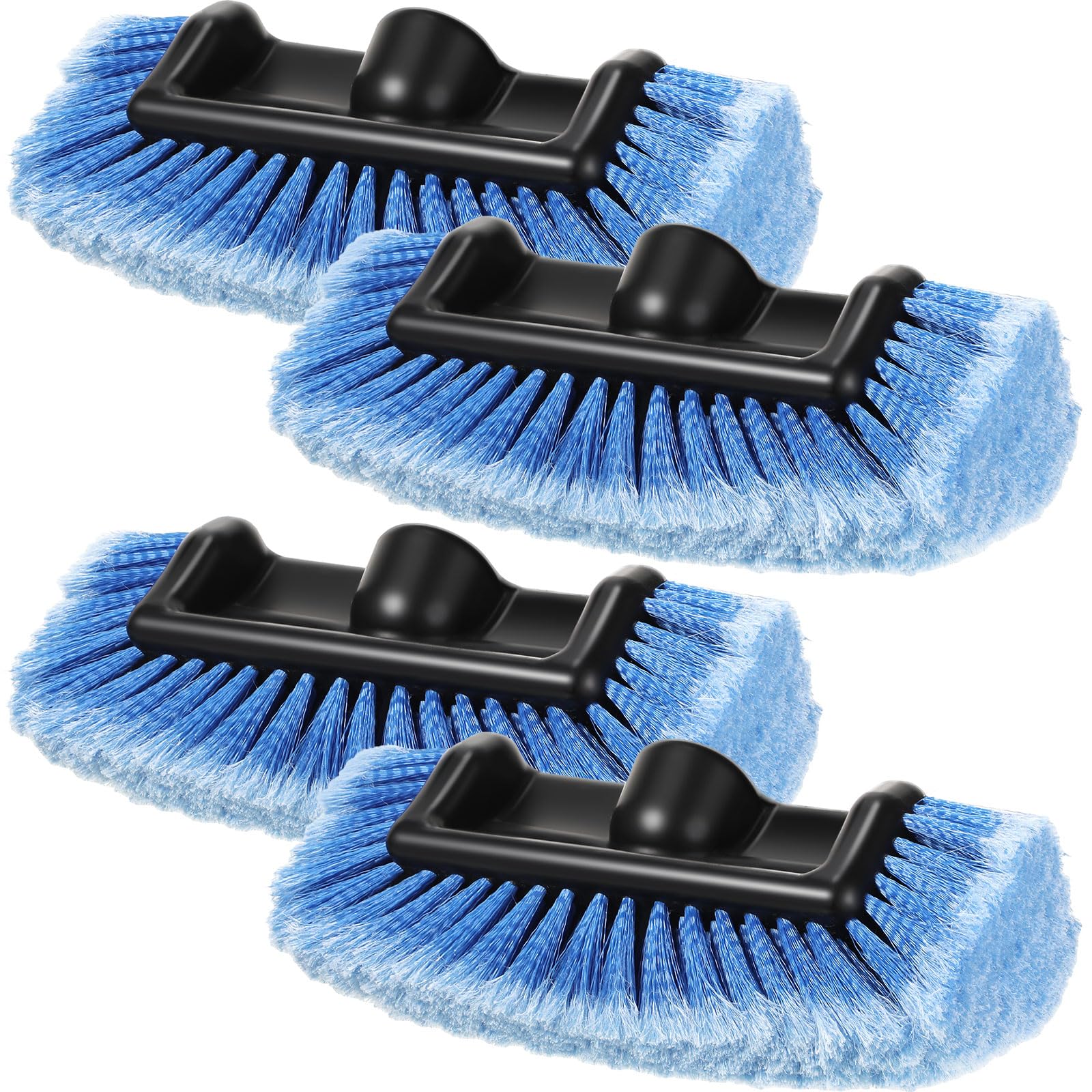 Vesici Lot de 4 têtes de Brosse de Lavage de Voiture avec Poils Doux pour Voiture, Camion, Camping-Car, Bateau, Camping-Car, 25,4 cm (Bleu)