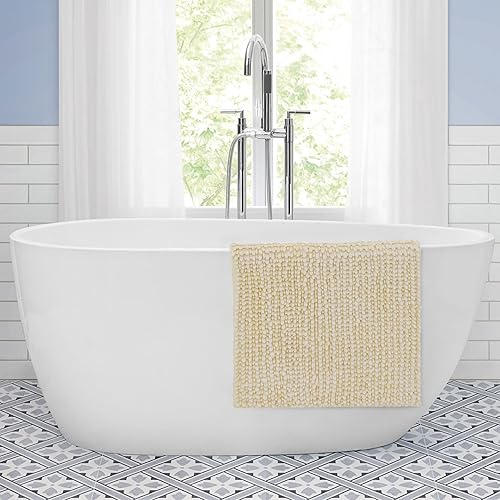 Miniatura 5 de Alfombrilla de baño Laura Ashley Butter Chenille 17 "x 24", amarillo