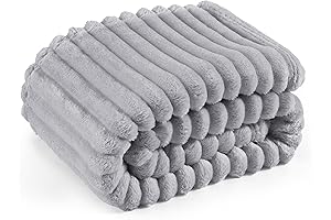 Bedsure 50''x60'' Light Grey Memory Foam Blanket, Extra Soft and Cozy Fleece...