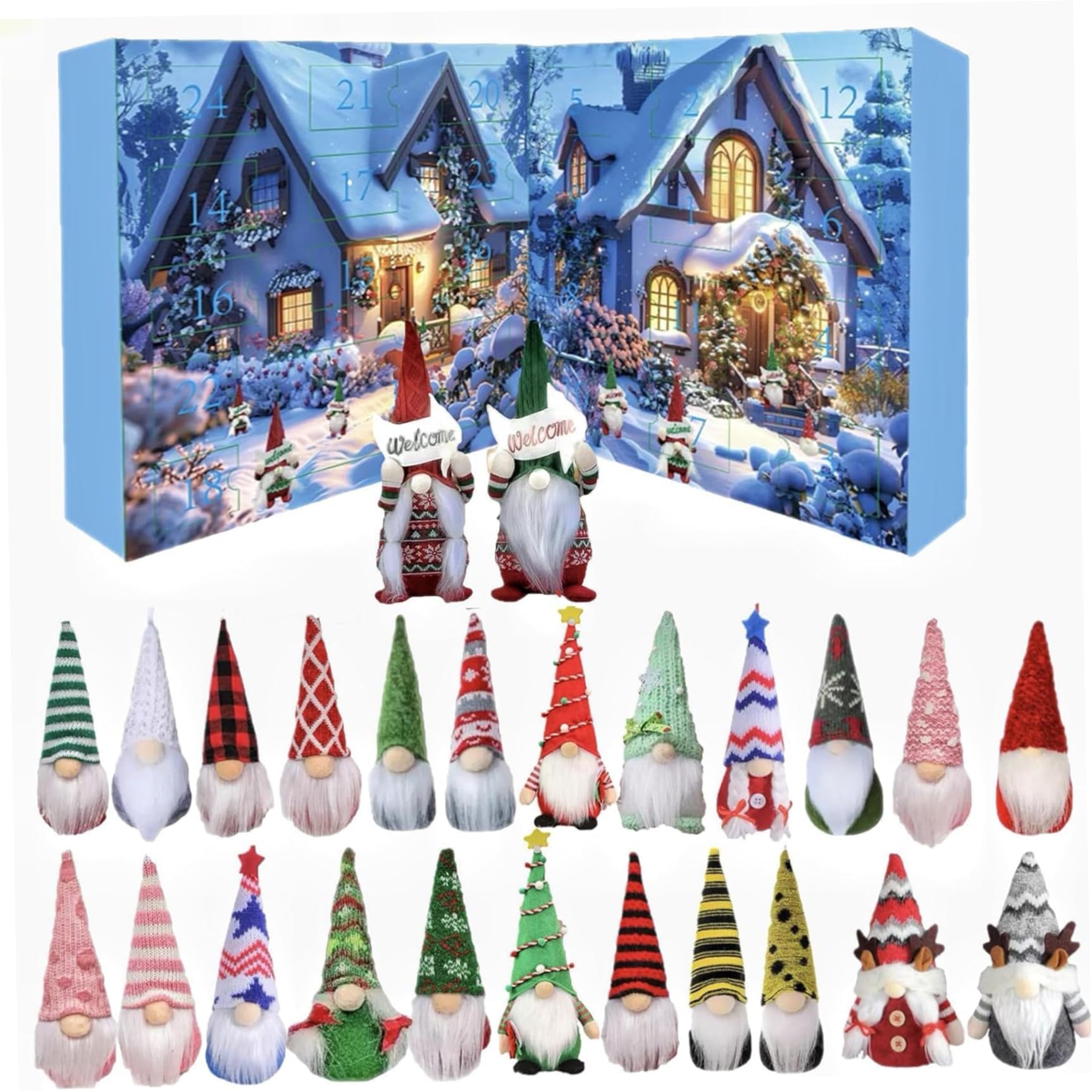 CAKEEYUM Gnome Advent Calendar 2025 24 Day Countdown Christmas Advent Calendar 2025 for Adults Children Holiday Decor Gnome, Christmas, Chri