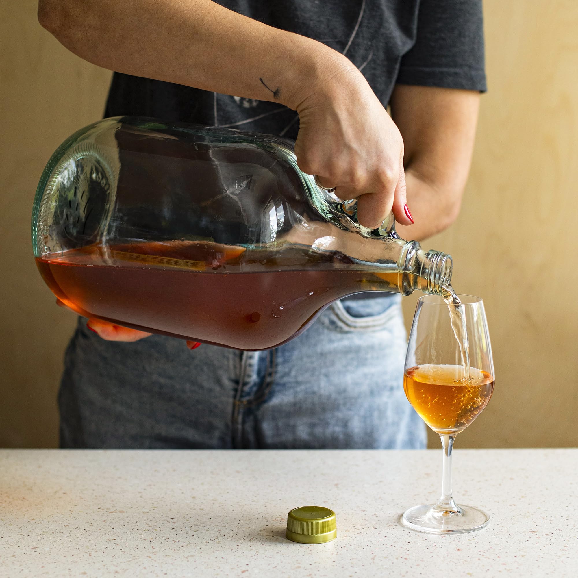 Lot de 6 ballons de fermentation en verre de 5 l avec fermeture à vis