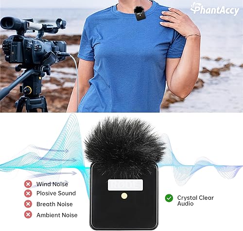 Miniatura 3 de Rode Wireless Go I (4 unidades) para micrófonos inalámbricos Rode Go I (1. generación), funda de micrófono peluda para reducción de ruido ambiental