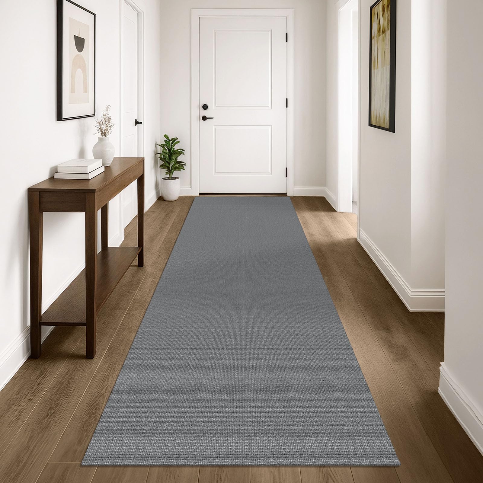 KOZYFLY Washable Runner Rug 3x10 ft Hallway Kitchen Runner Rugs with Rubber Backing Bobo Non Slip Entryway Runner Indoor, Long Carpet Runners for Hall Kitchen Entryway, Grey