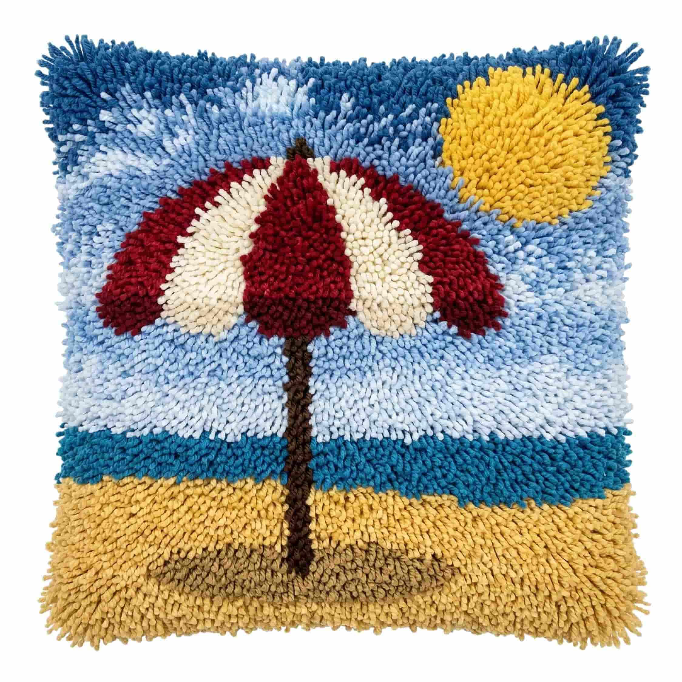 AxiangziK Latch Hook Pillow Kit Umbrella 43X43Cm