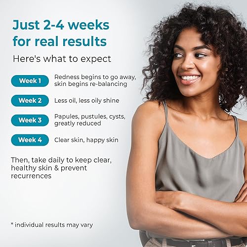 Miniatura 8 de Loma Lux Píldoras para el acné – Apoyo para limpiar la piel con 5 minerales naturales Zinc y azufre – Suplemento de tratamiento hormonal oral del