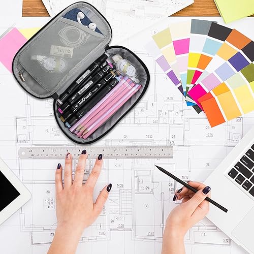 Miniatura 4 de Gloppie Estuche para lápices, Estuche para lápices con cremallera, Estuche para lápices, Suministros de regreso a clases, Azul