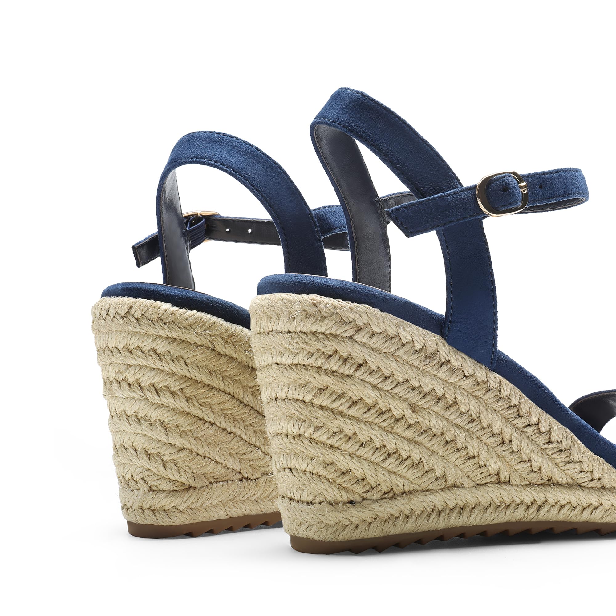 DREAM PAIRS Damskie sandały na koturnie otwarte palce espadryle sandały wygodne eleganckie sandały na platformie z paskiem na kostkę odpowiednie do pracy na plażę letnie buty