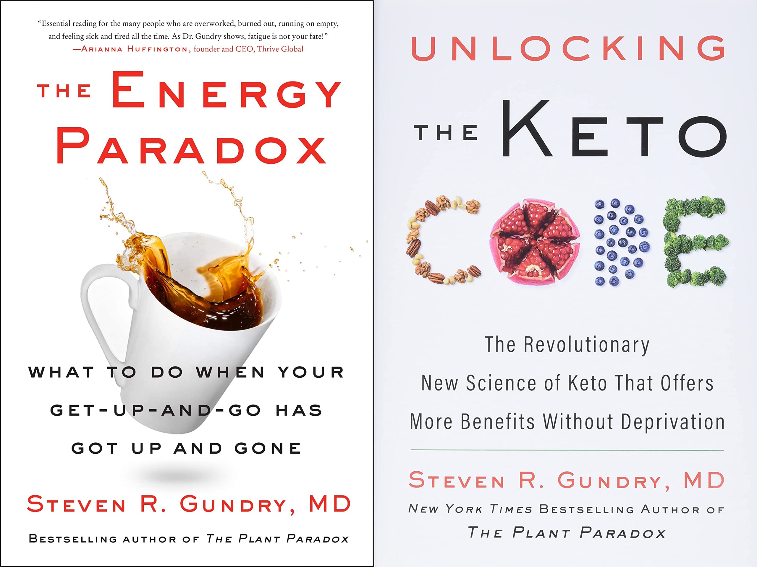 By Dr. Steven R Gundry MD 2 Books Collection Set ( The Energy Paradox, Unlocking the Keto Code)