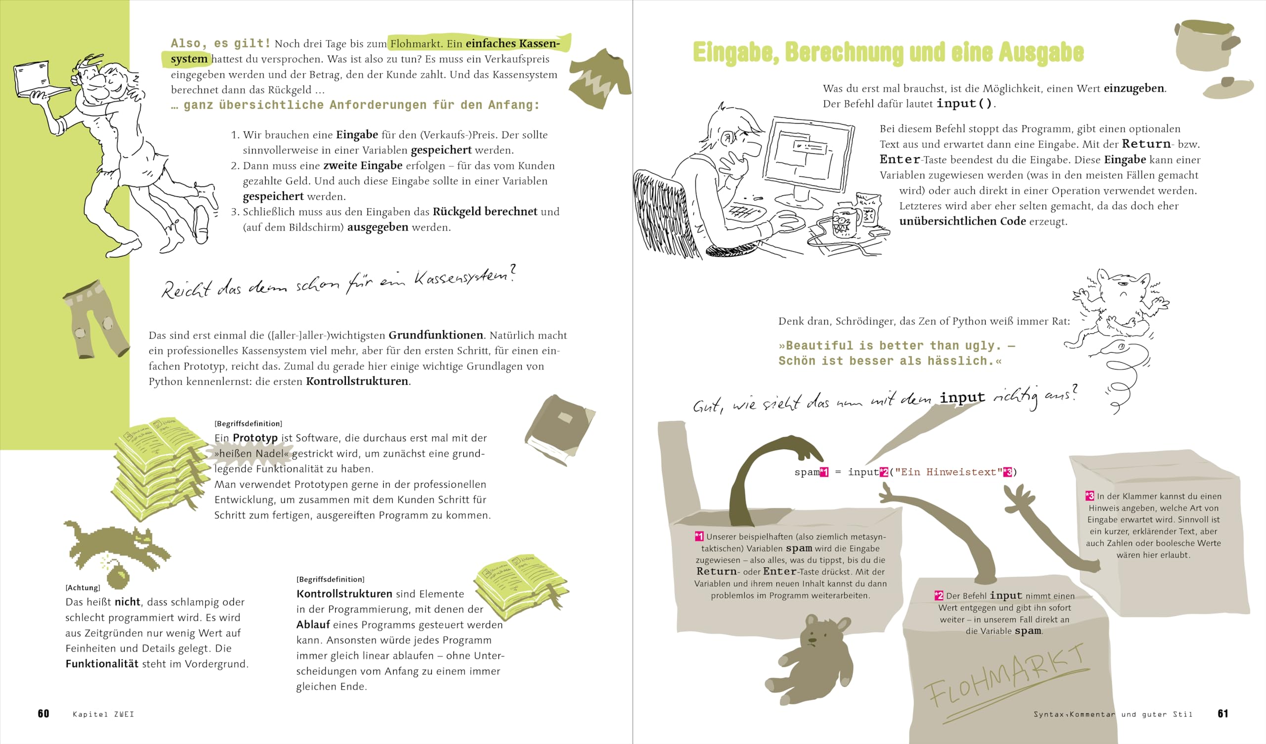 Schrödinger programmiert Python: Das etwas andere Fachbuch. Im Comic-Stil programmieren mit Python lernen.